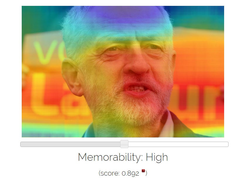 Jeremy Corbyn's face put through MIT's LaMem app