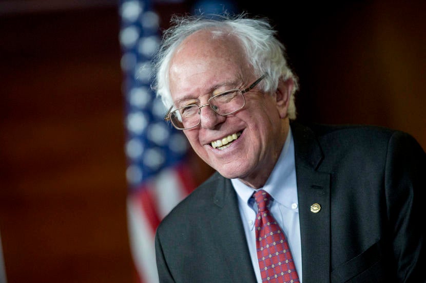 Bernie Sanders speaks at Capitol Hill.