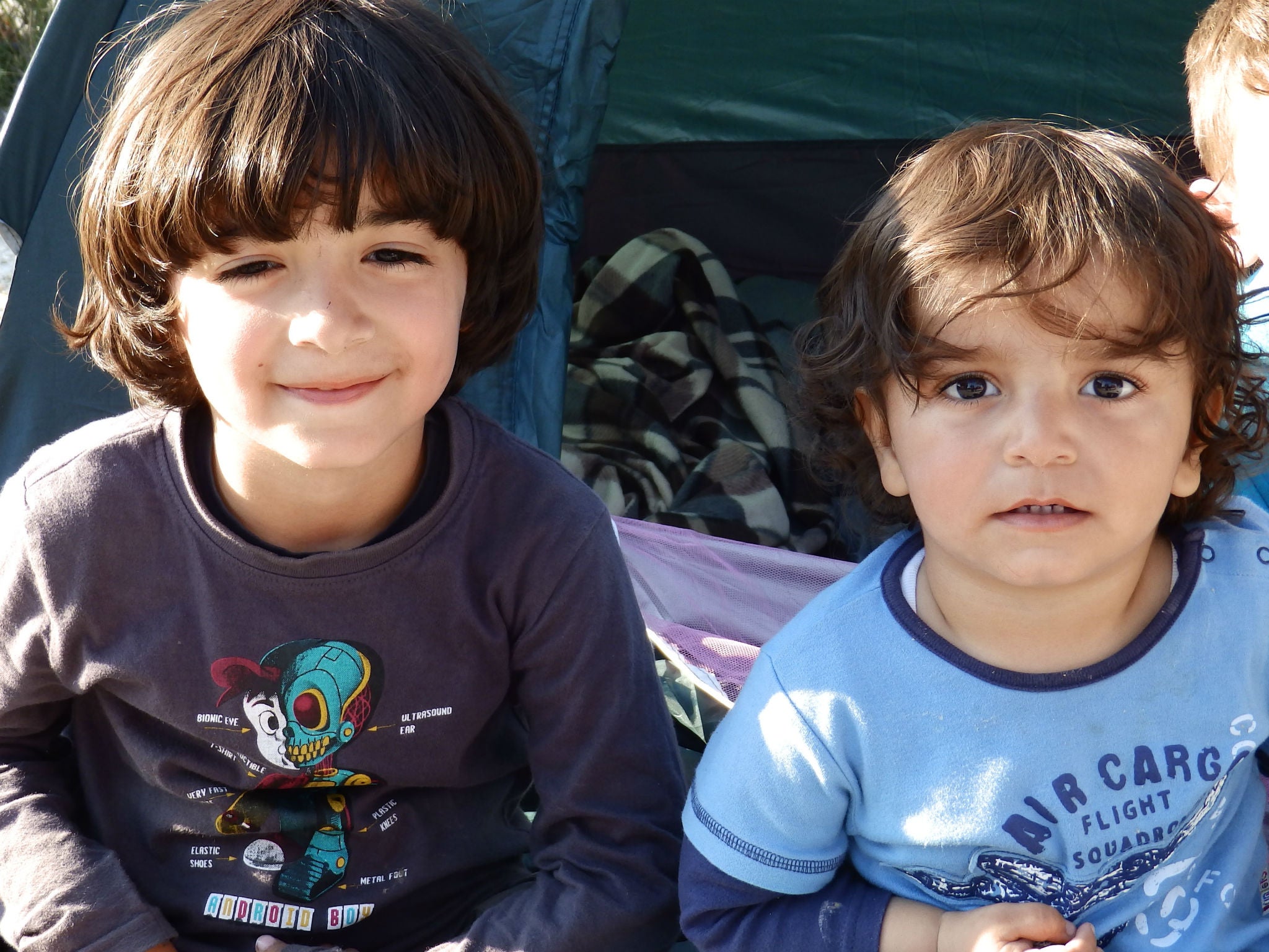 Arran and his brother Adam reached a refugee camp in Lesbos, Greece, in November after escaping Isis' Iraqi stronghold of Mosul with their family.