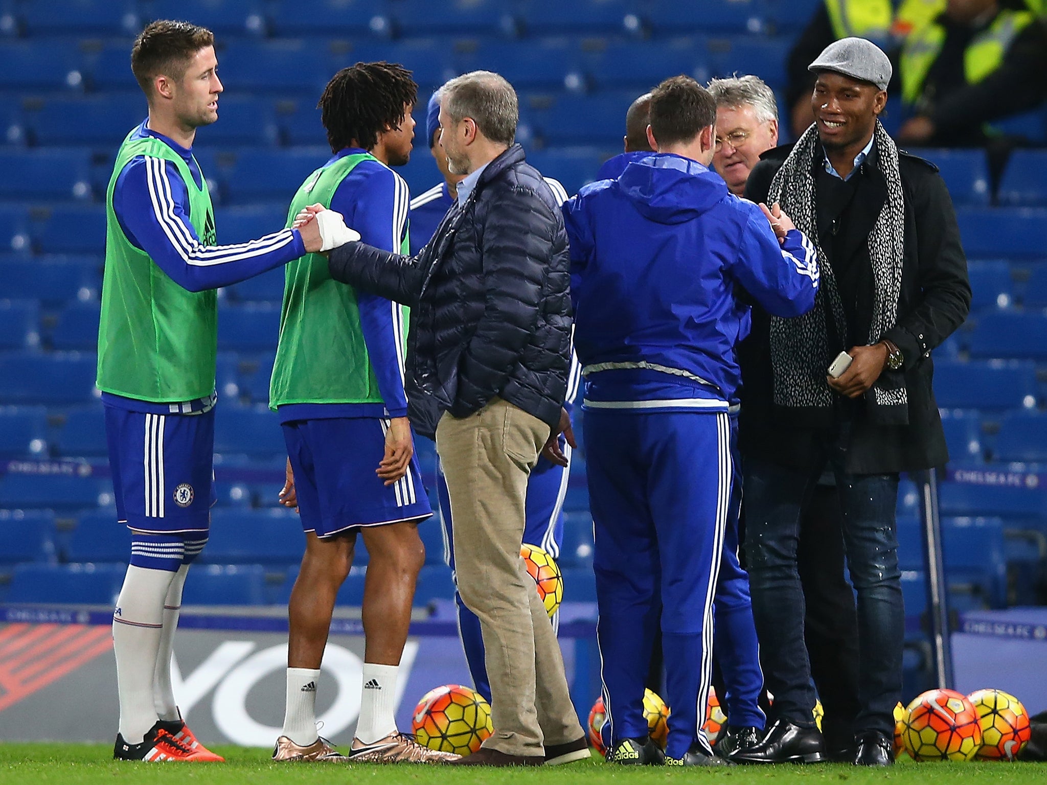 They went down to the pitch after the win