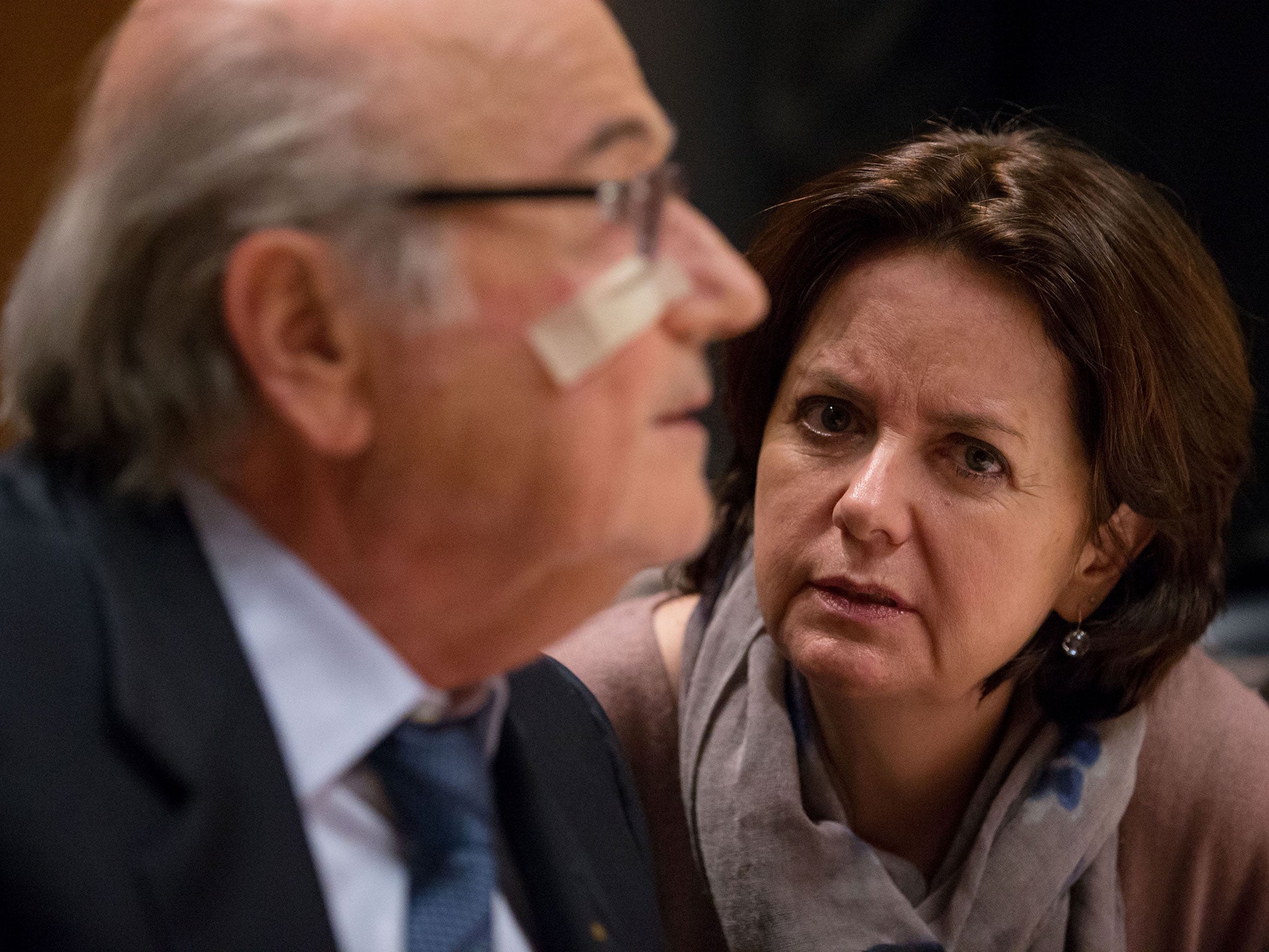 Sepp Blatter's daughter, Corinne, sat alongside him during the press conference