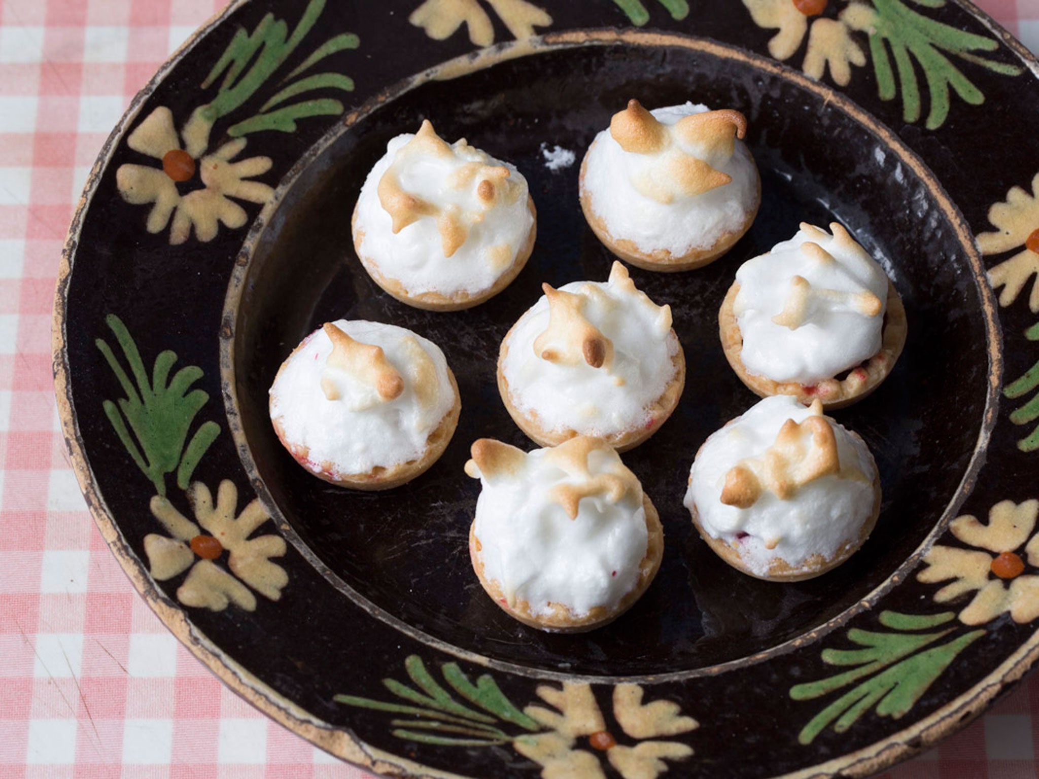 Serve mini cranberry meringue pies as an alternative to mince pies