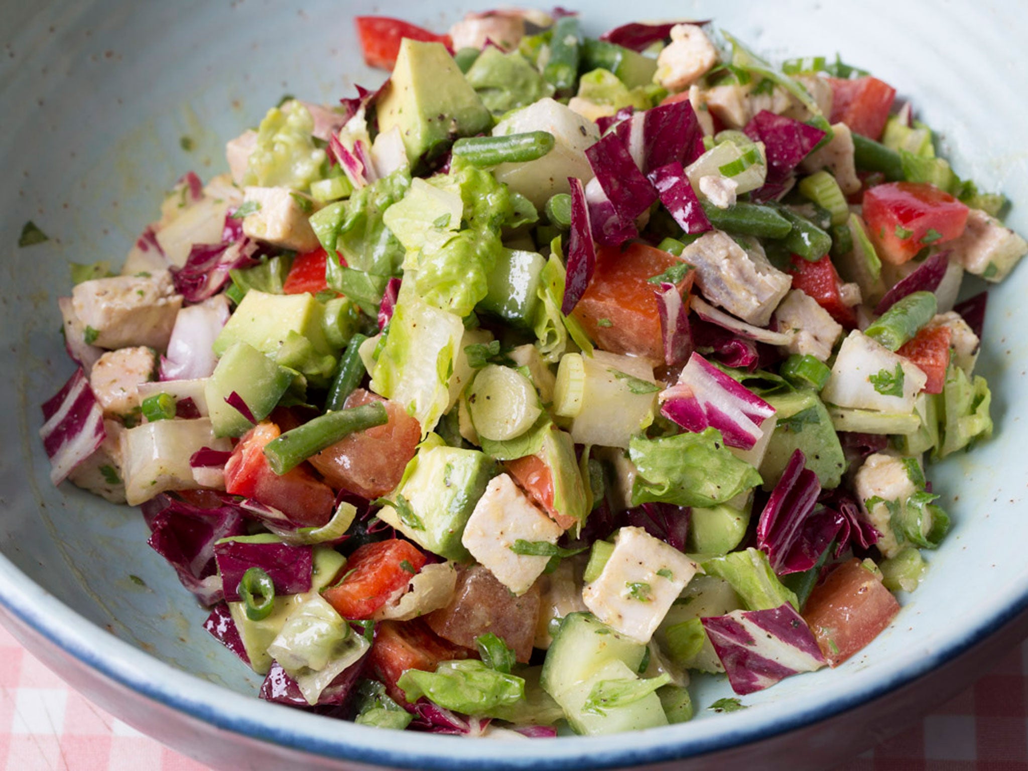 Festive chopped salad is as good as a sharing dish as it is as a starter