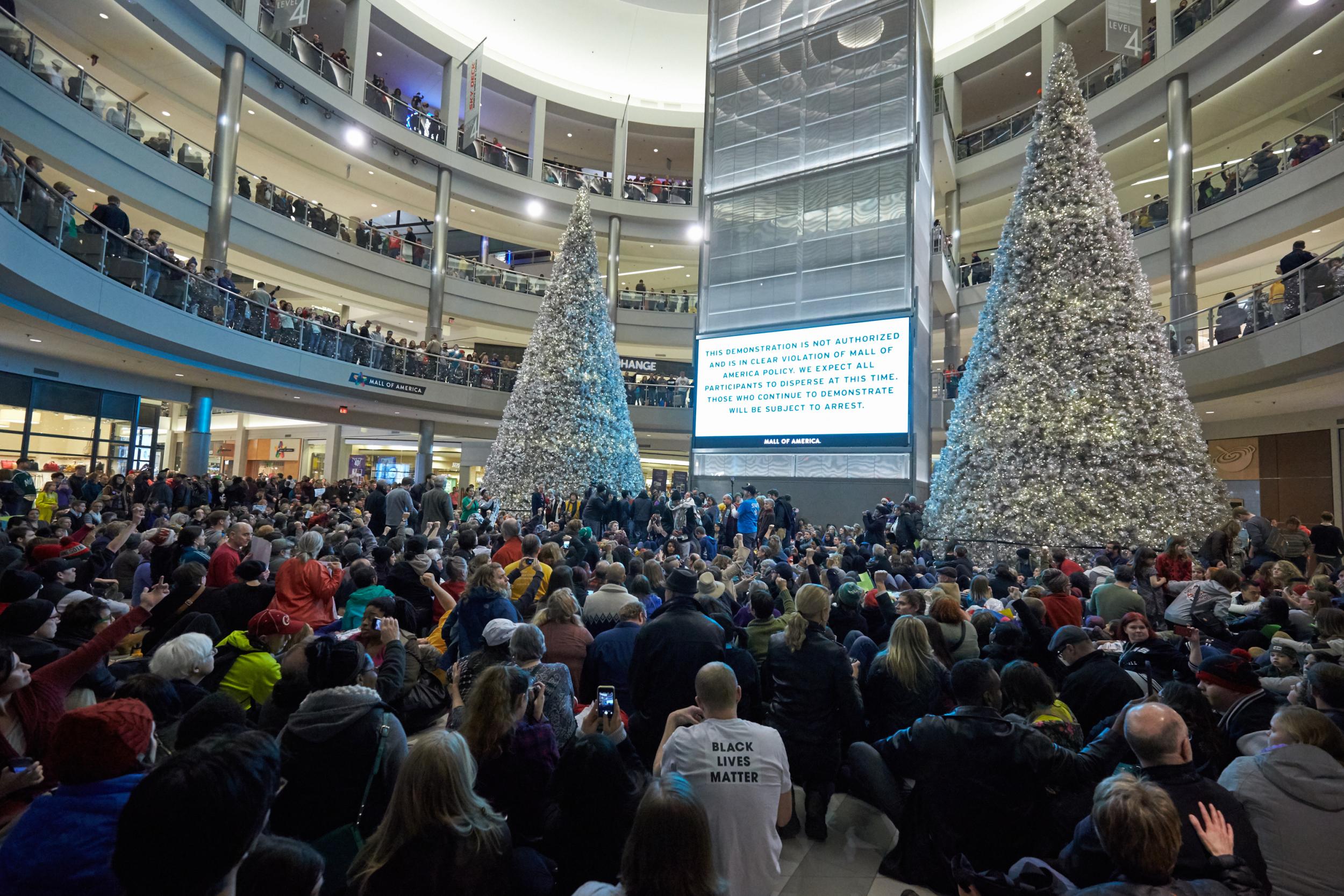 Thousands of Black Lives Matter protesters fill the Mall of America on December 20, 2014 Adam Bettcher/Getty