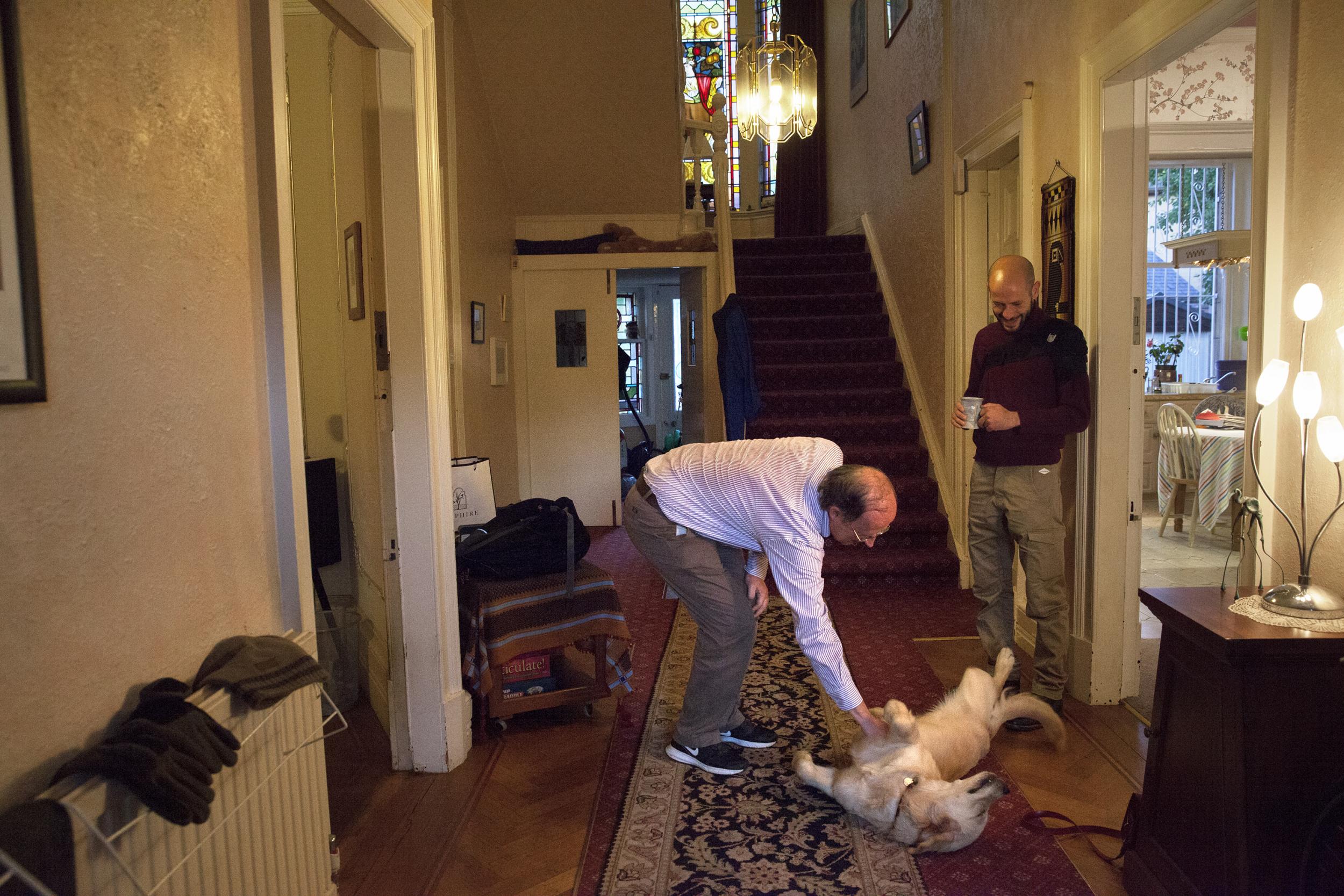 Hamza admiring the family dog - Bieke Depoorter/Magnum Photos