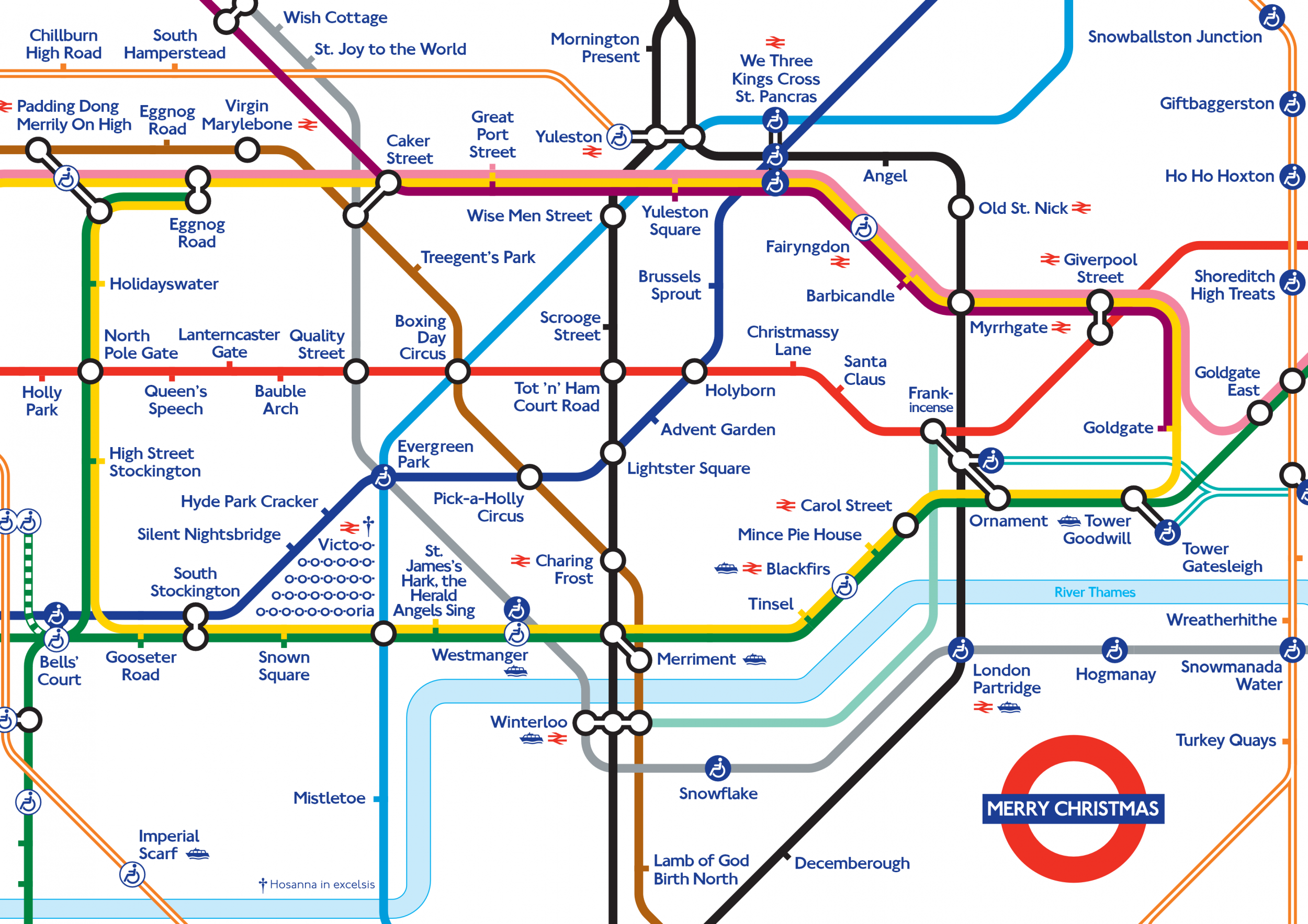 Christmassy tube map