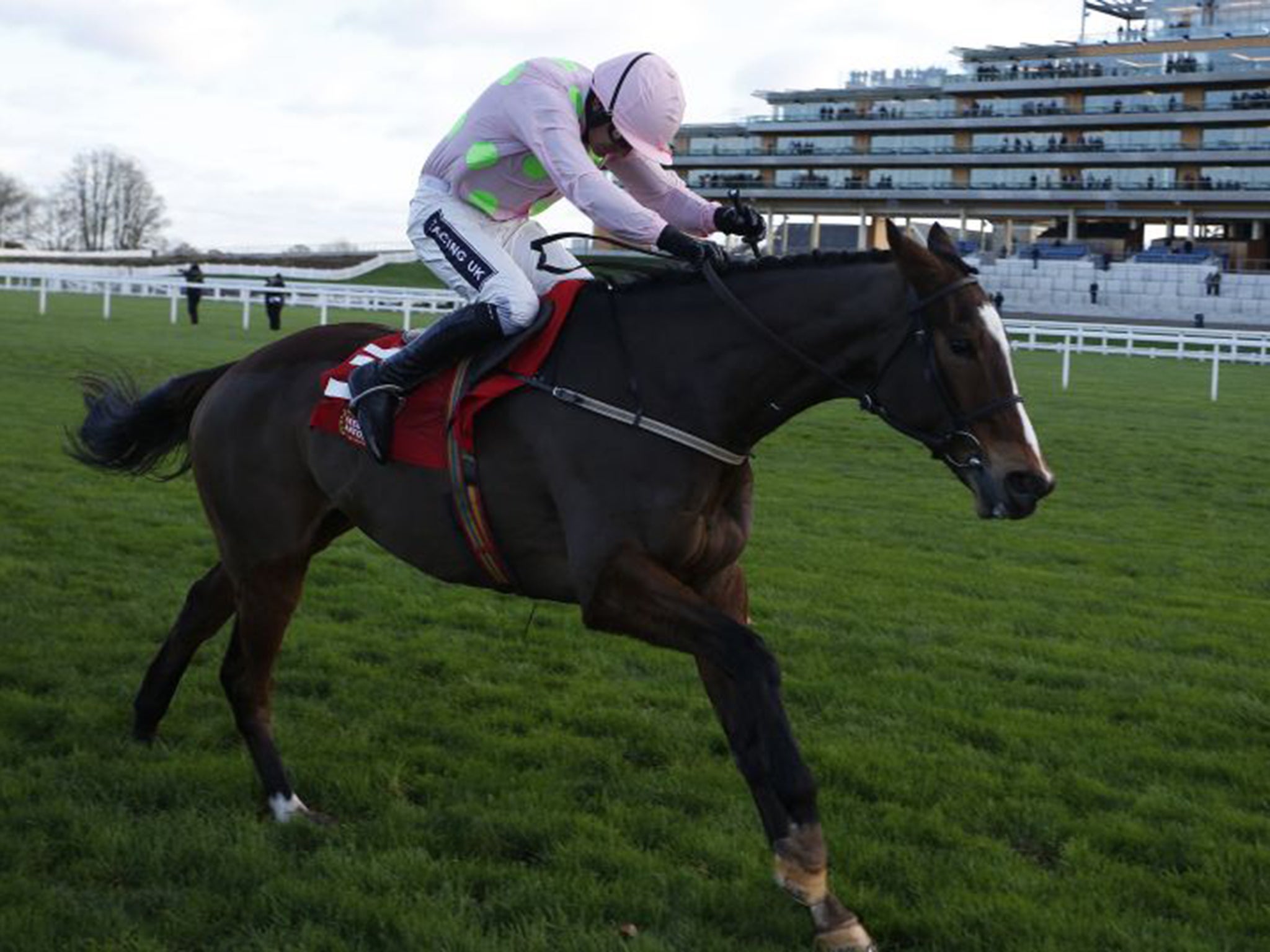 Ruby Walsh riding Vautour clear to win The Stella Artois 1965 Steeple Chase at Ascot in November