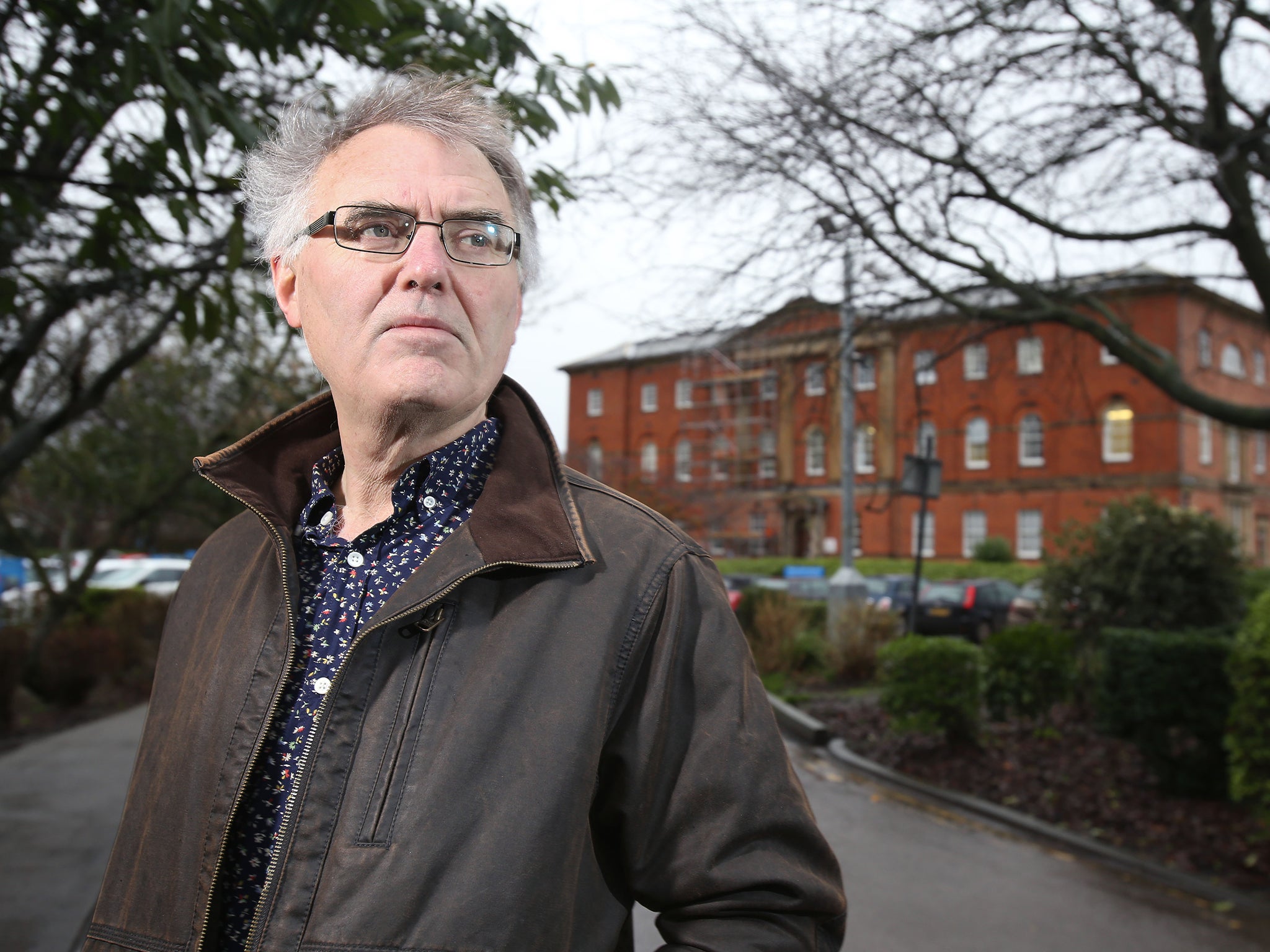 Mick Hickling outside Bootham Park Hospital, York