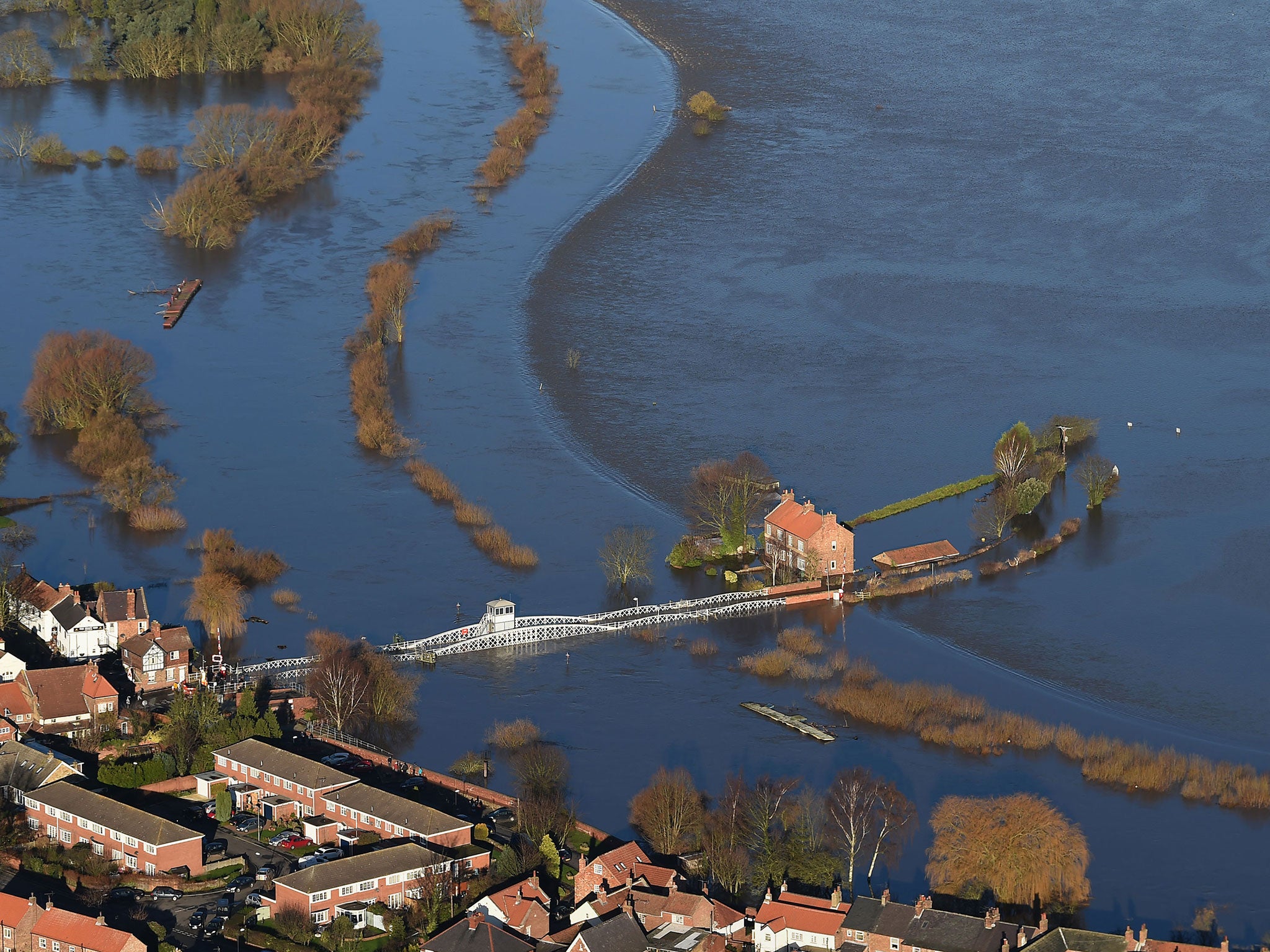 Widespread flooding across northern Britain affected areas including Cawood, North Yorkshire