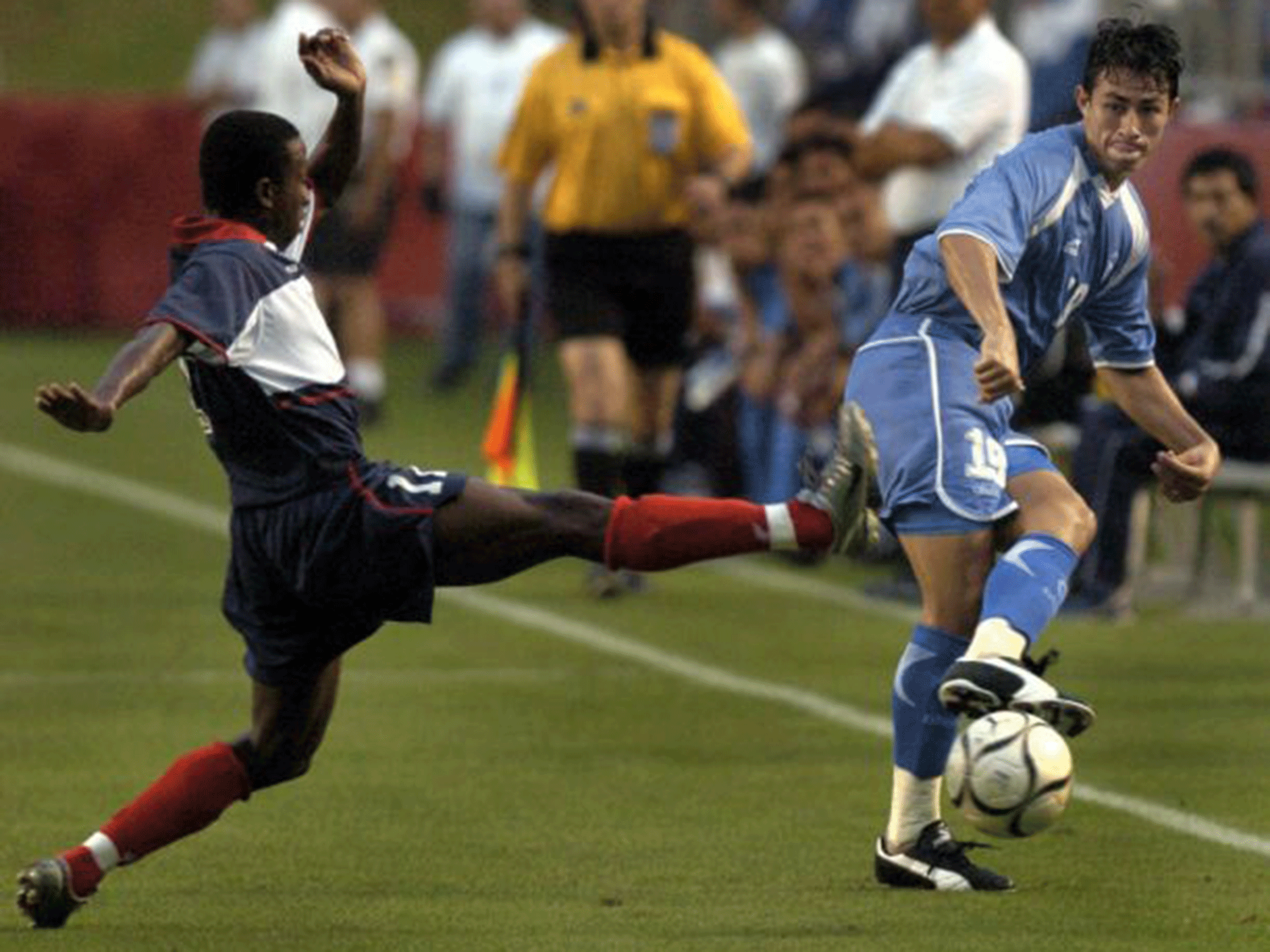 Pacheco, right, in a match against Haiti