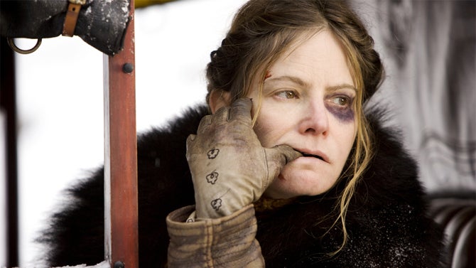 Jennifer Jason Leigh as Daisy Domergue in The Hateful Eight