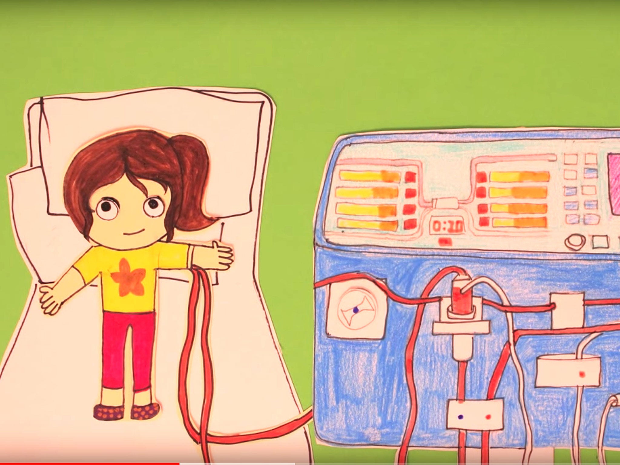 Children on the kidney ward at GOSH worked with an animator to create a video explaining the process of dialysis and kidney transplants