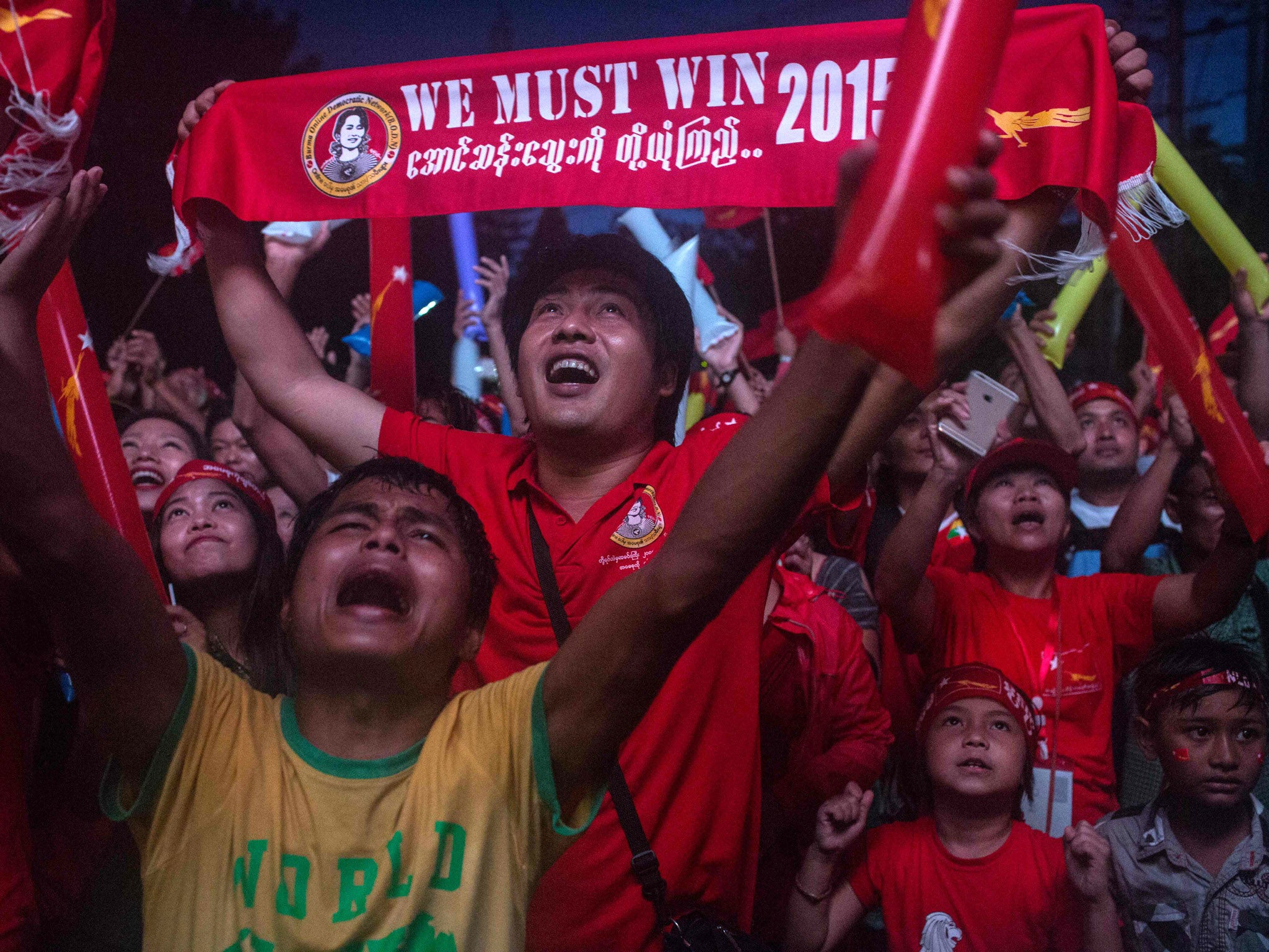 Crowds gathered for the election result announcement (Getty)