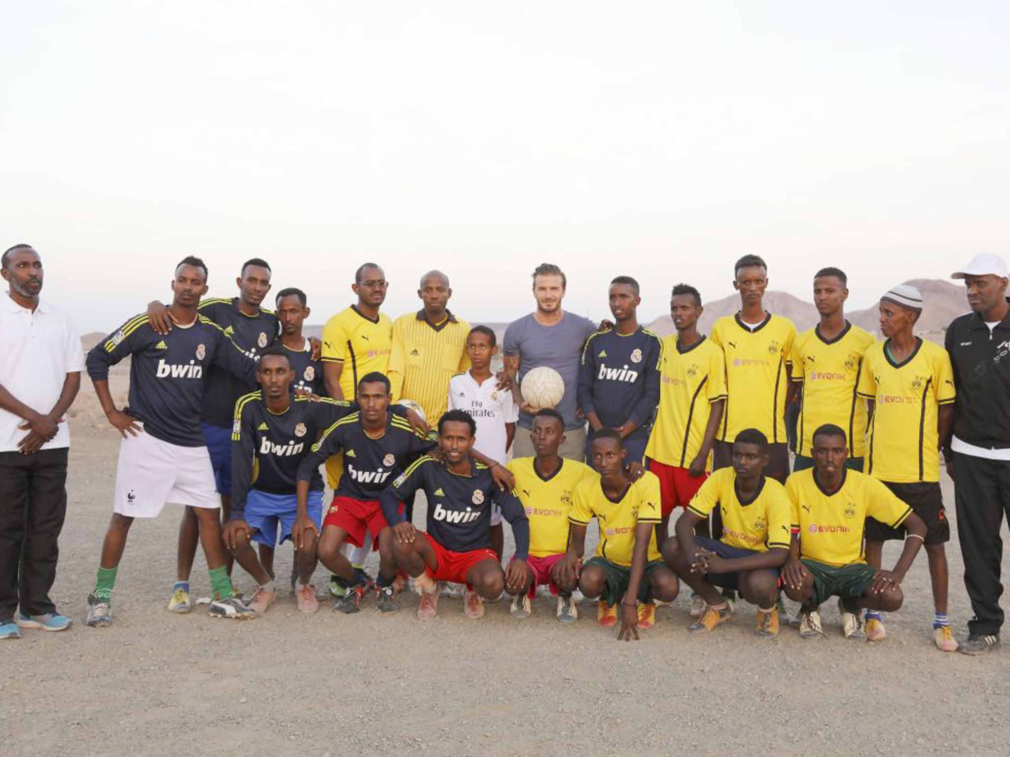 On the ball: David Beckham visited a refugee camp in Djibouti in ‘For the Love of the Game'