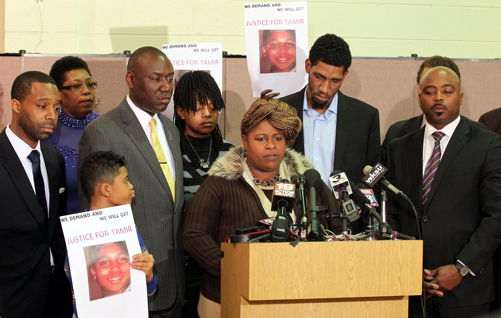 The family of Tamir Rice appears at a news conference in December 2014. Aaron Josefczyk/Reuters