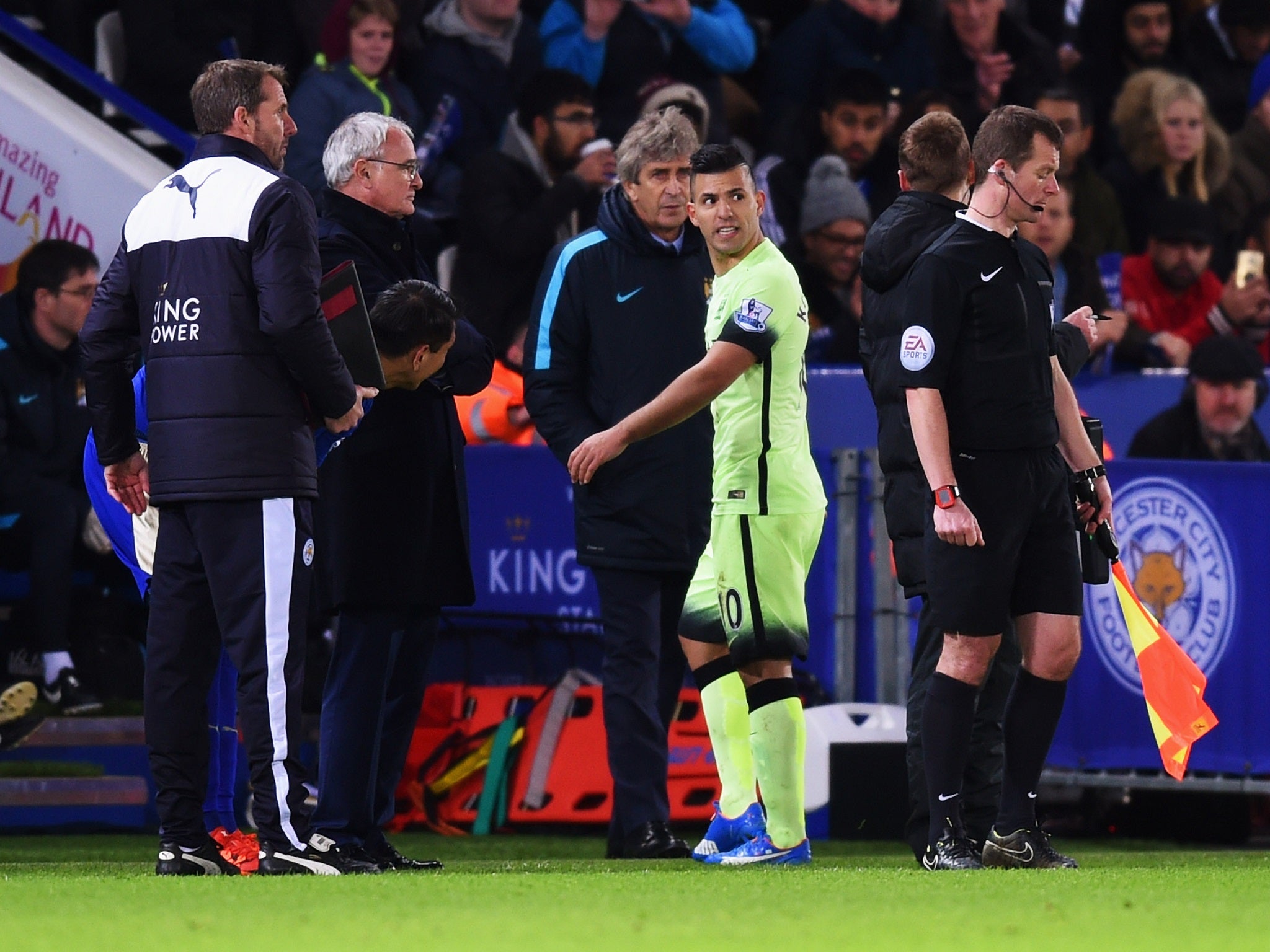 Manuel Pellegrini watches on during the draw with Leicester City