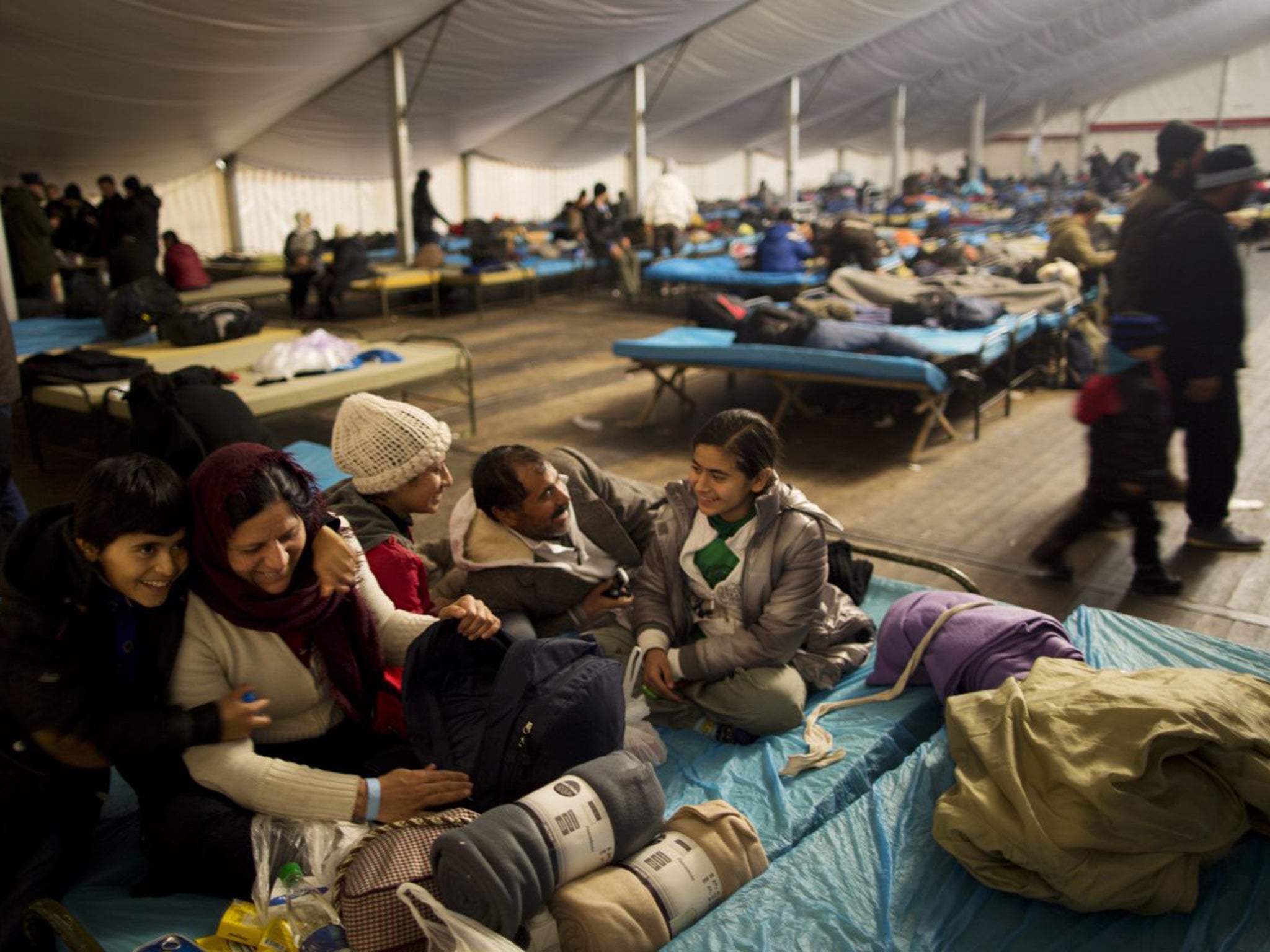 The Qasu family, a Yazidi refugee family from Sinjar, Iraq, in a shelter in Salzburg, Austria