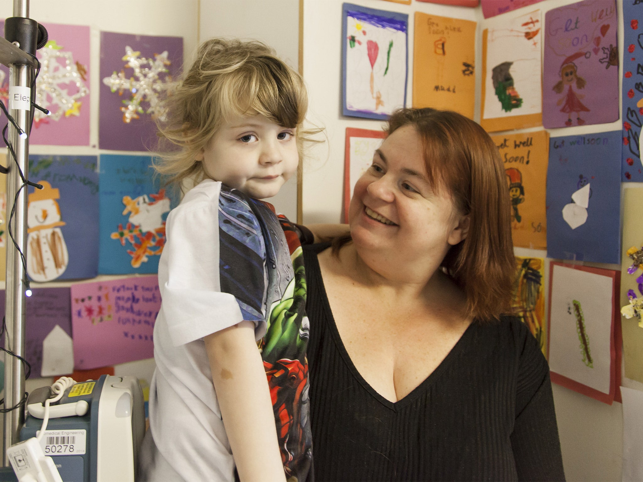 Patient Maddison Webb, five, with her mother Stephanie