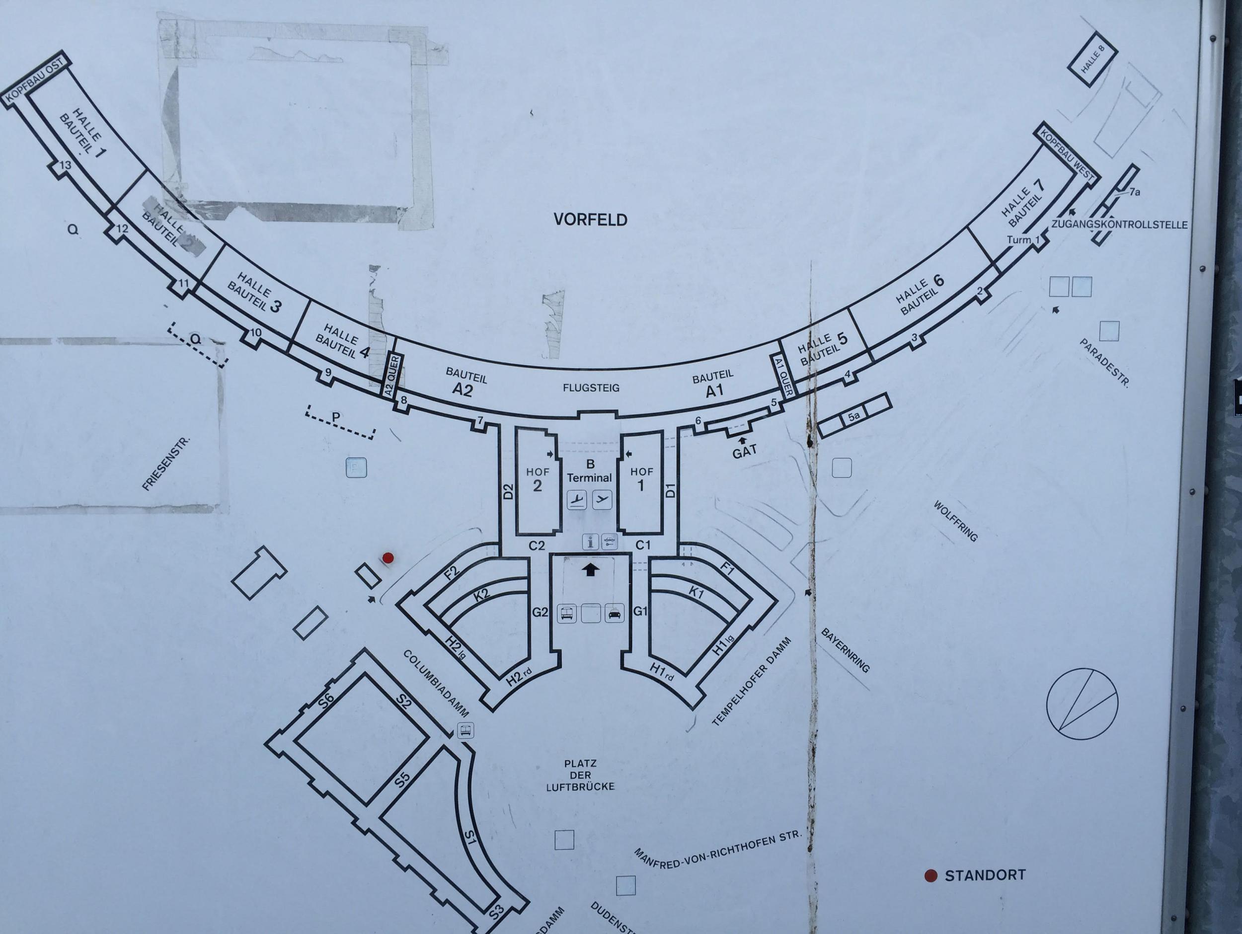 Plans of the now-closed Tempelhof airport are on display