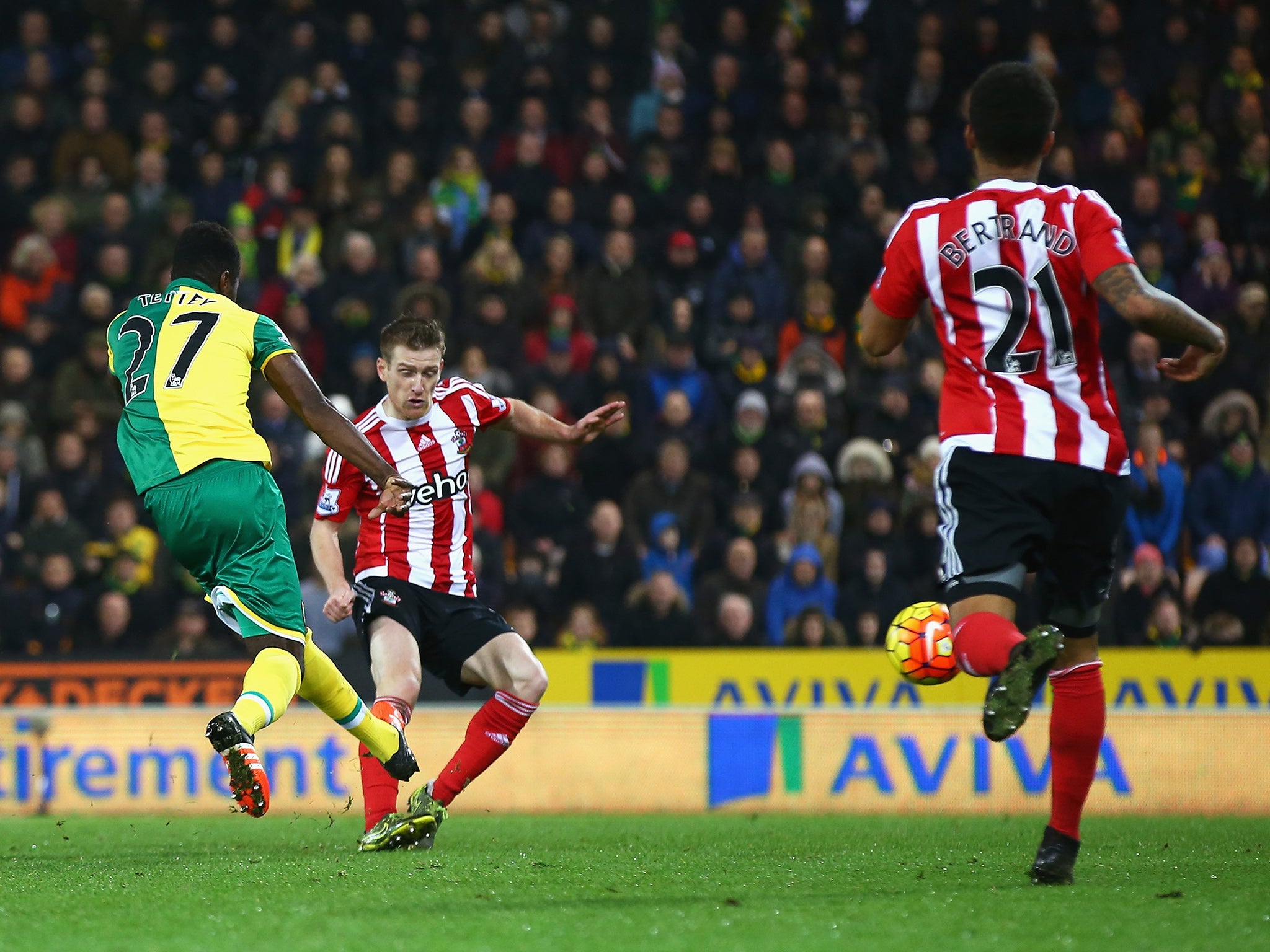 Alex Tettey fires home the only goal of the game