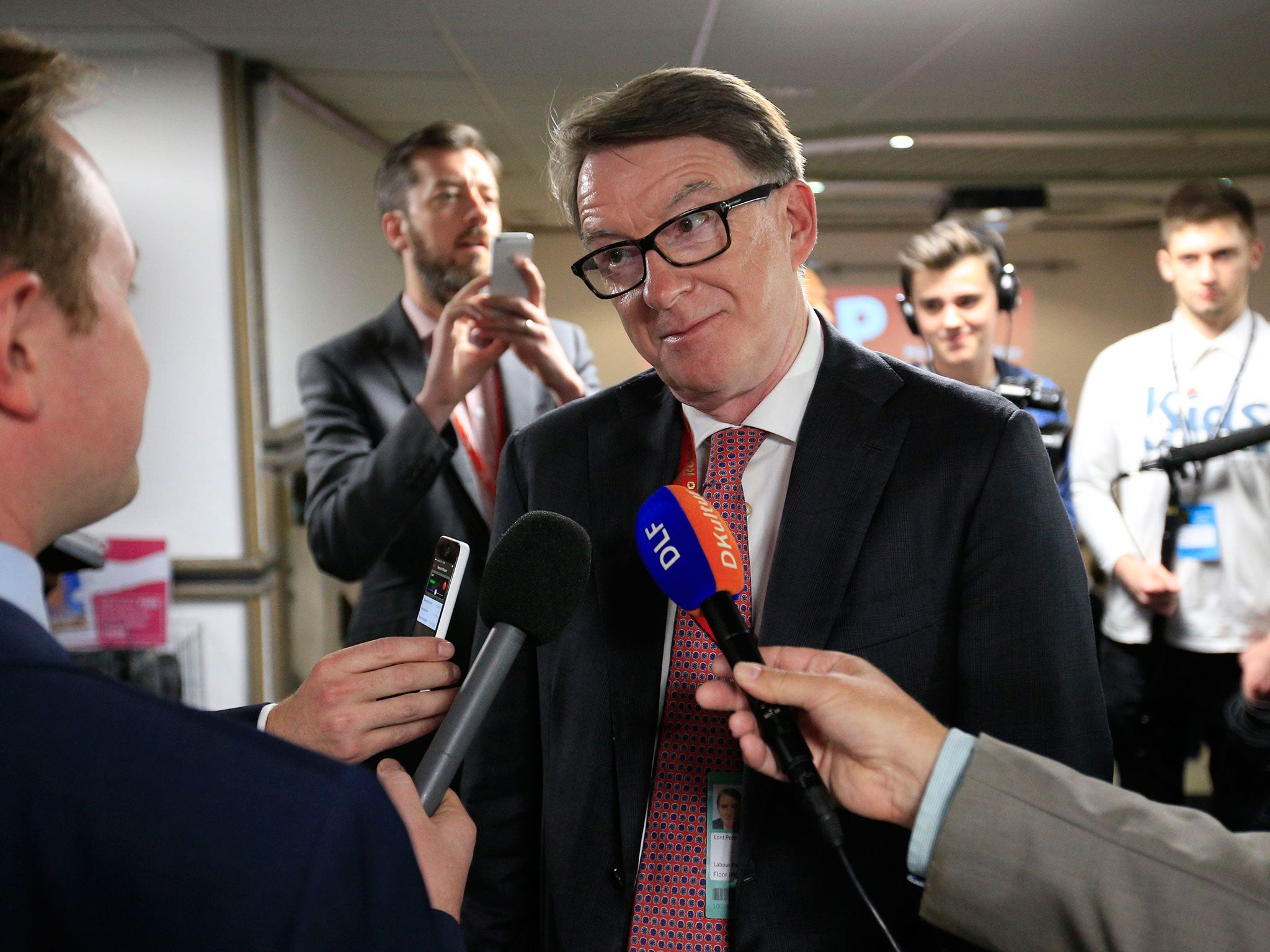 Peer pressure: Lord Mandelson at last year’s Labour Party conference in Brighton