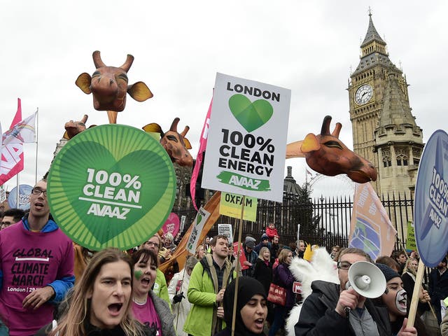 A climate change protest