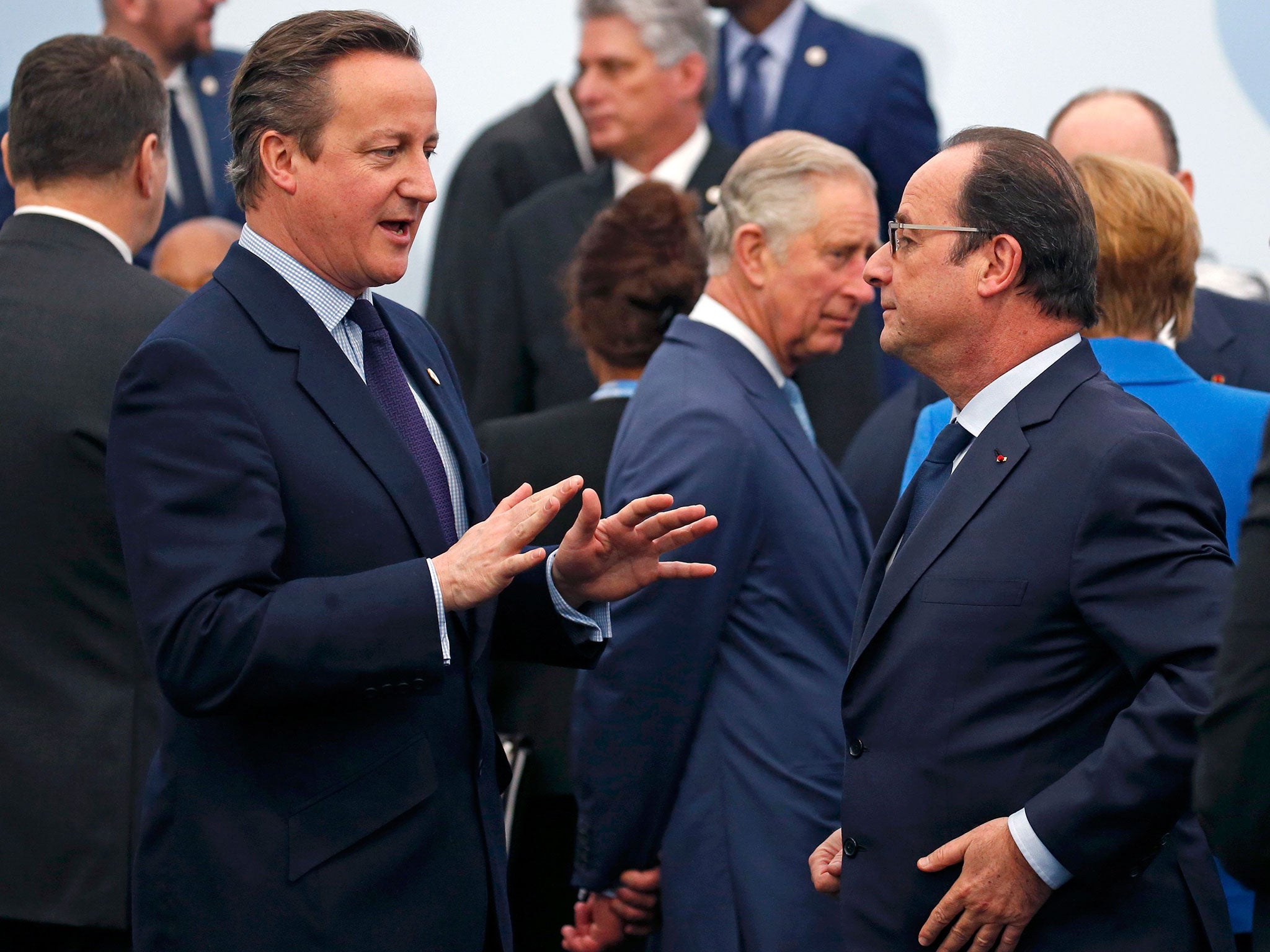 David Cameron at the Paris summit