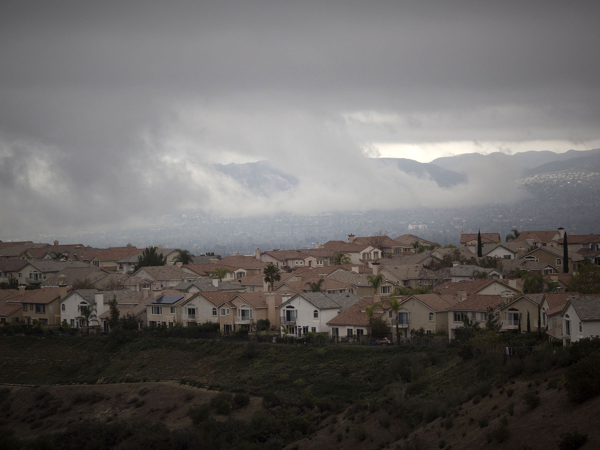 Storm clouds over Porter Ranch