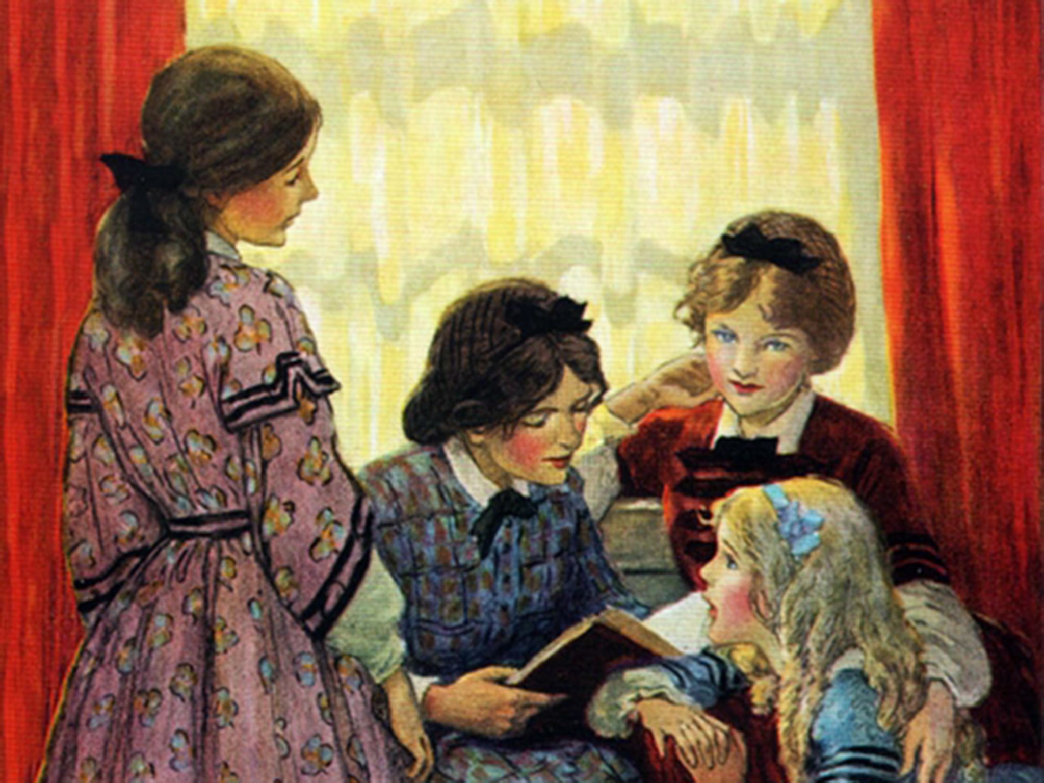 A scene in an illustrated edition of ‘Little Women’ captures the lure of parents’ books