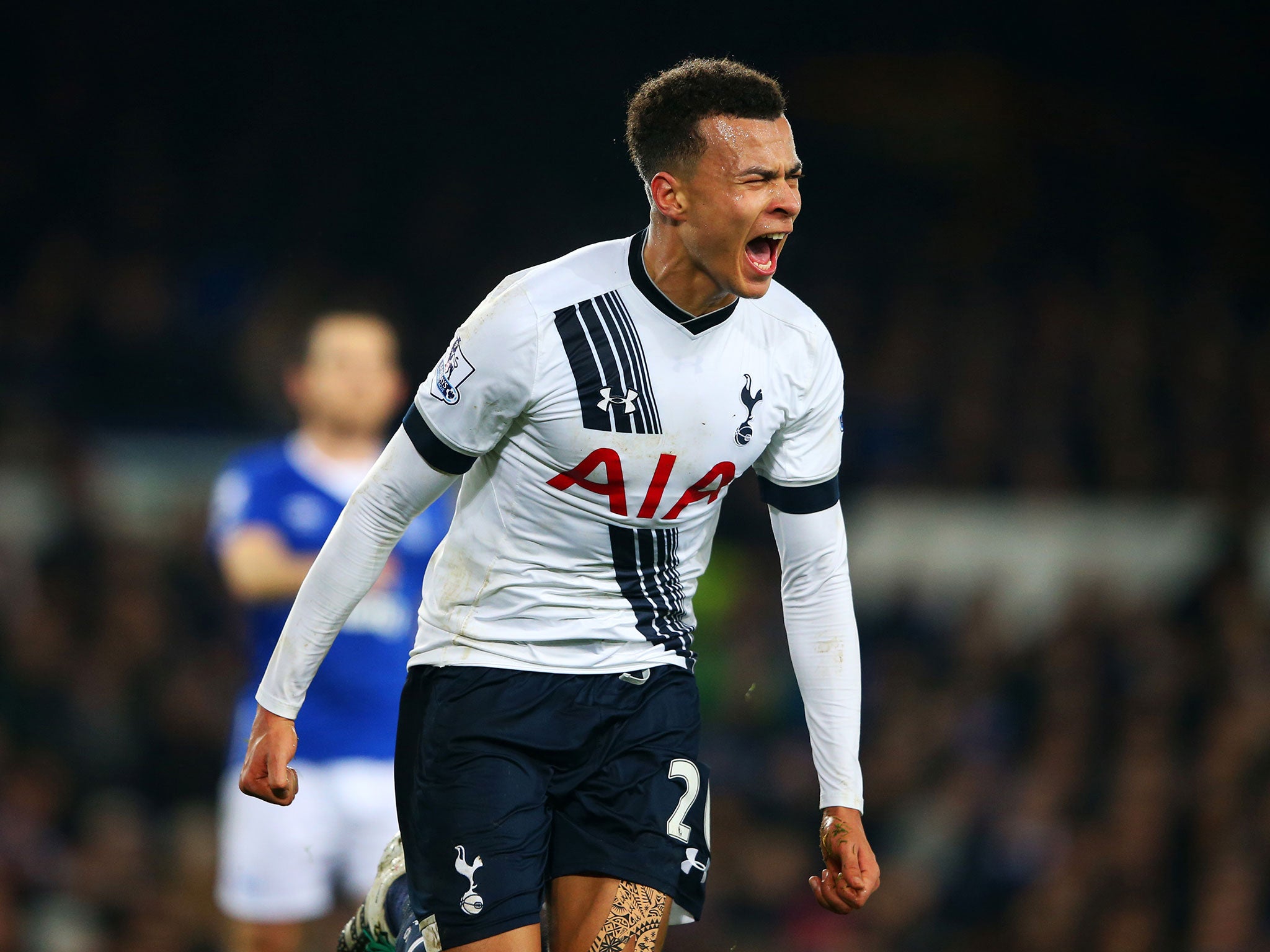 Dele Alli celebrates scoring for Tottenham