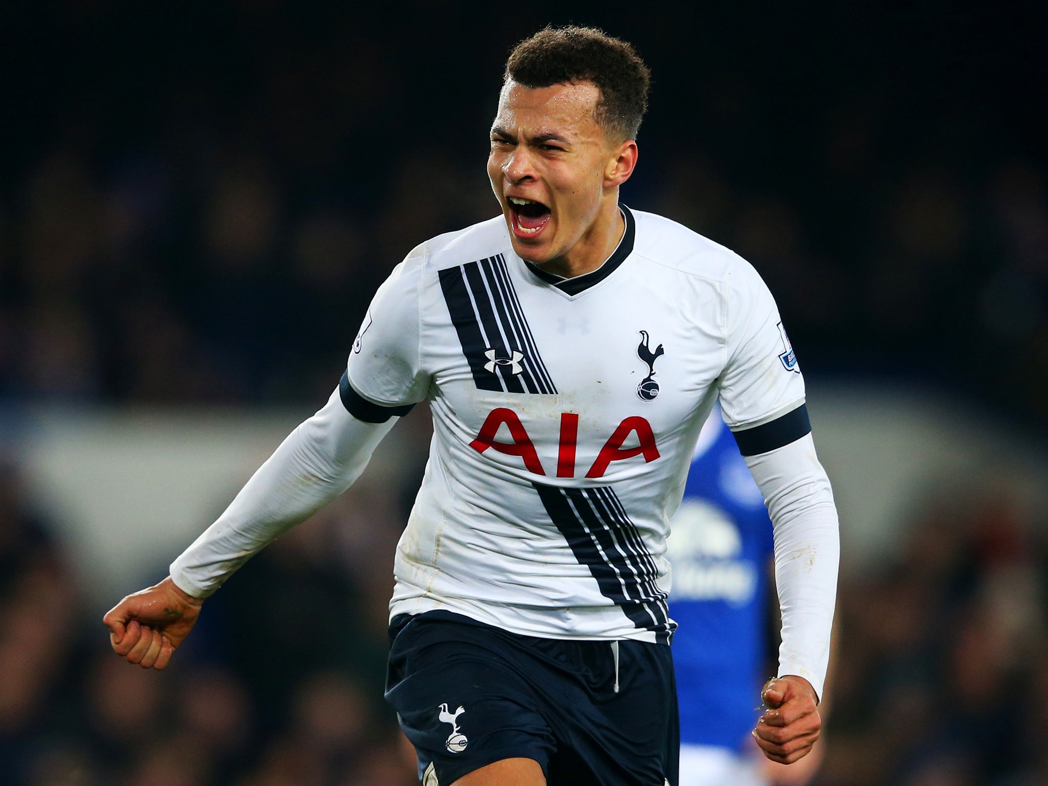 Dele Alli celebrates his brilliant equaliser on the stroke of half-time