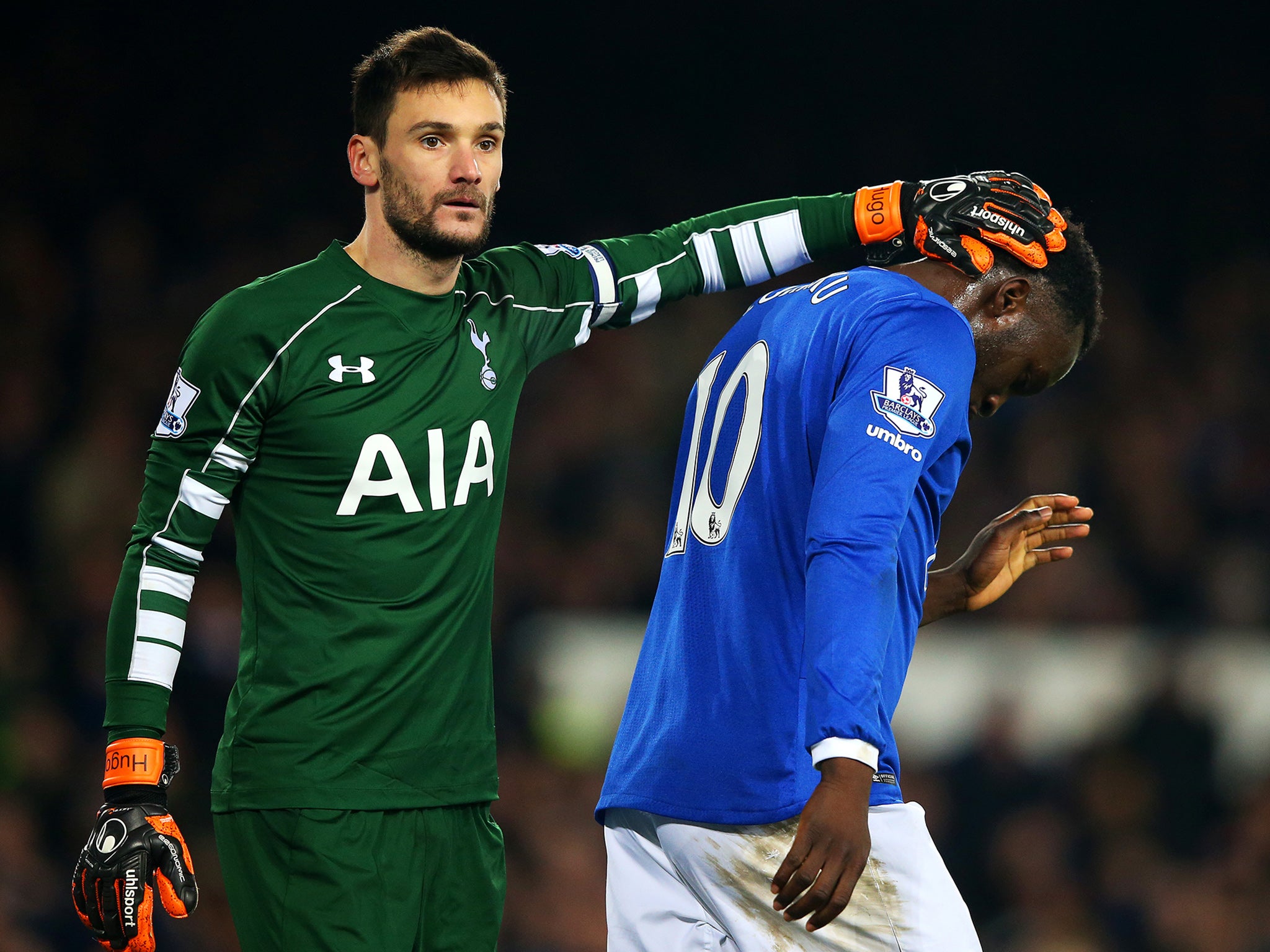 Hugo Lloris and Romelu Lukaku