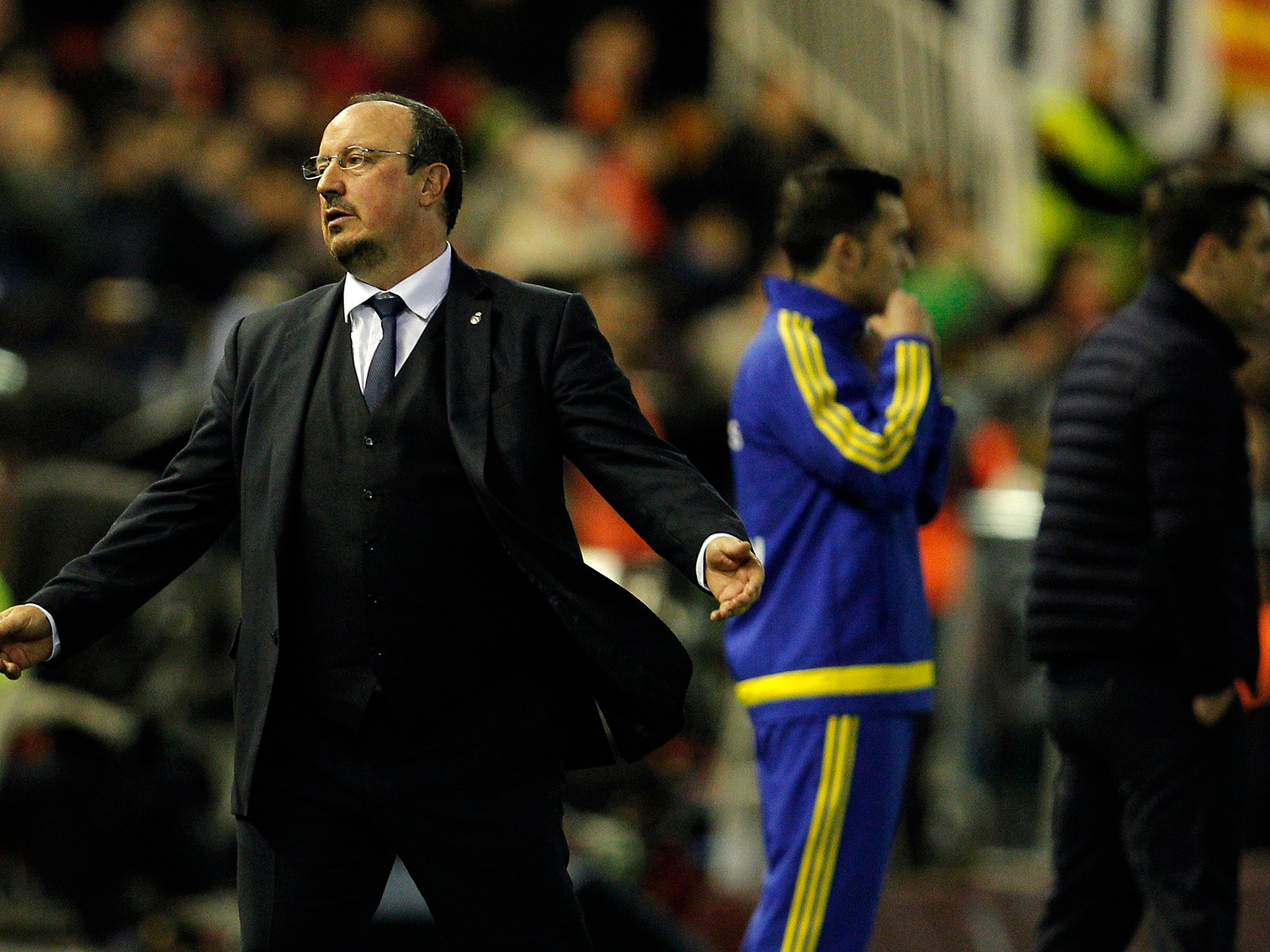 Rafa Benitez during Real Madrid's 2-2 draw with Valencia