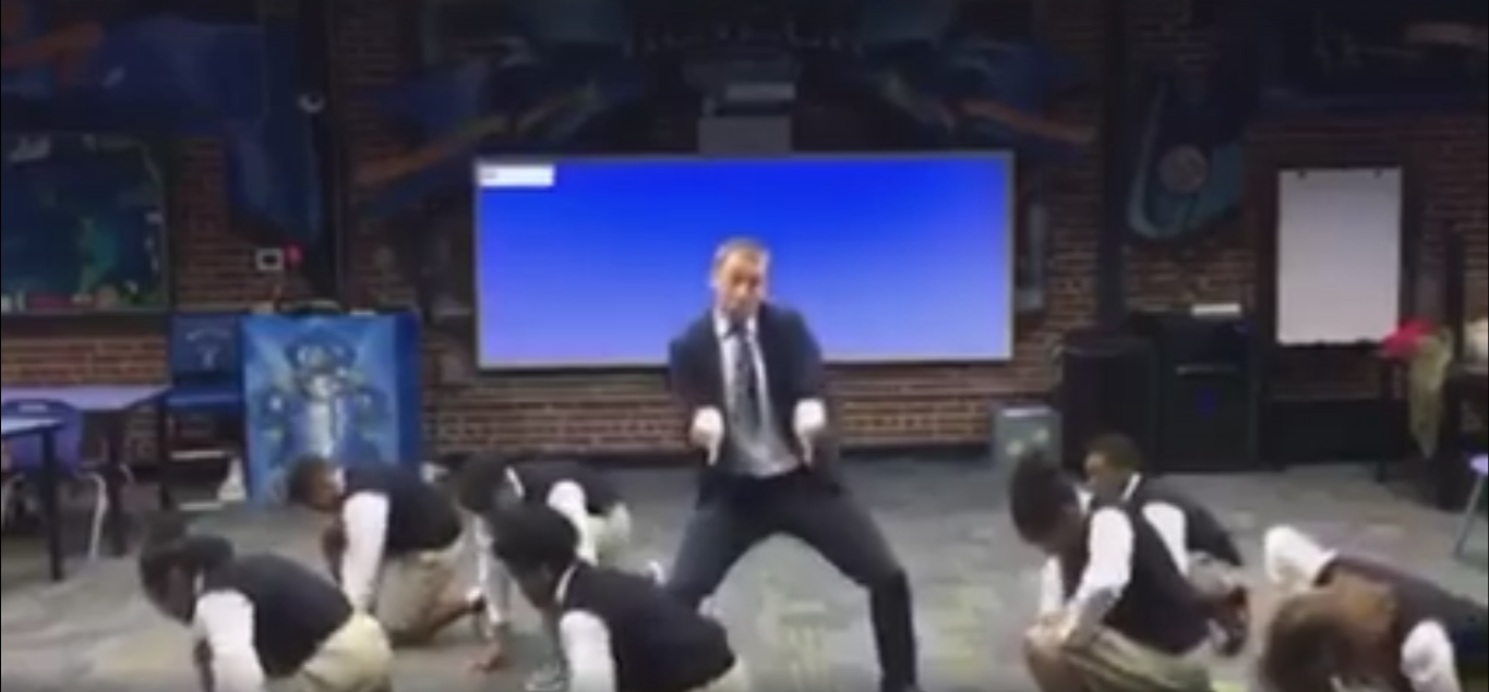 The founder of the famous Ron Clark Academy gets down with his students