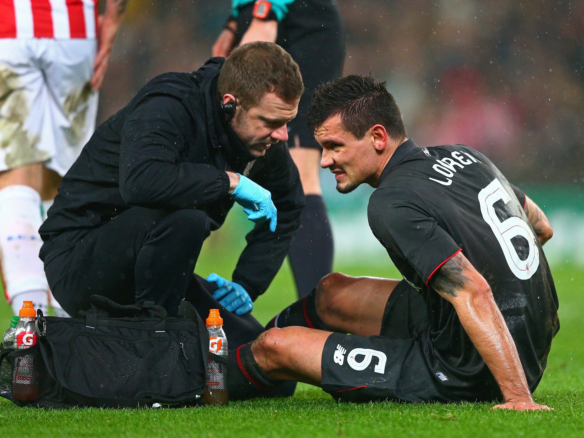 Dejan Lovren is injured at Stoke