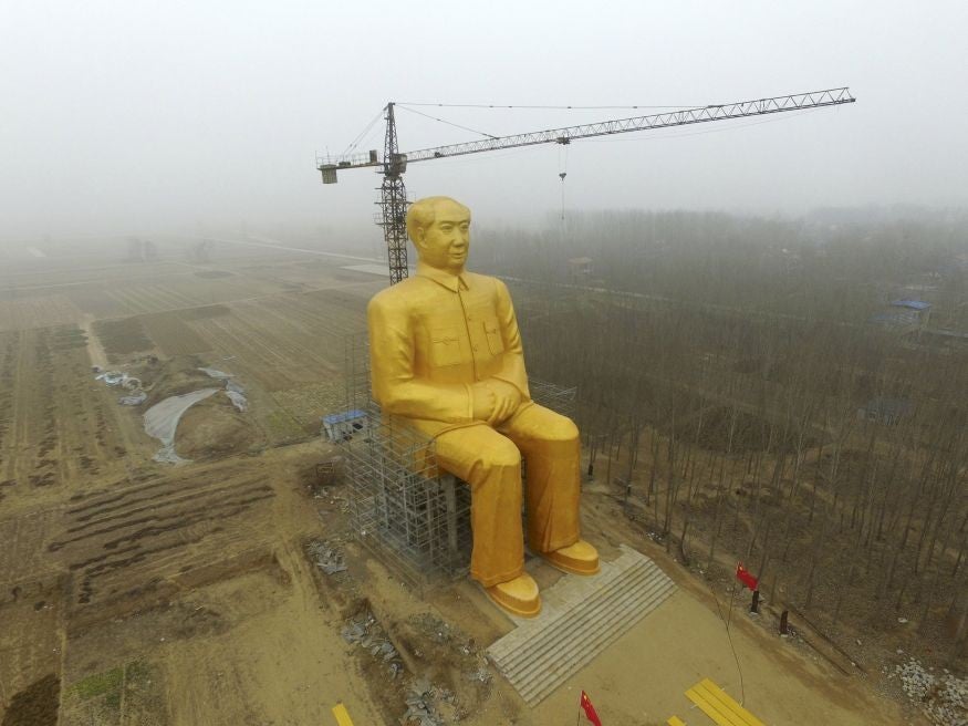 The enormous statue is still under construction