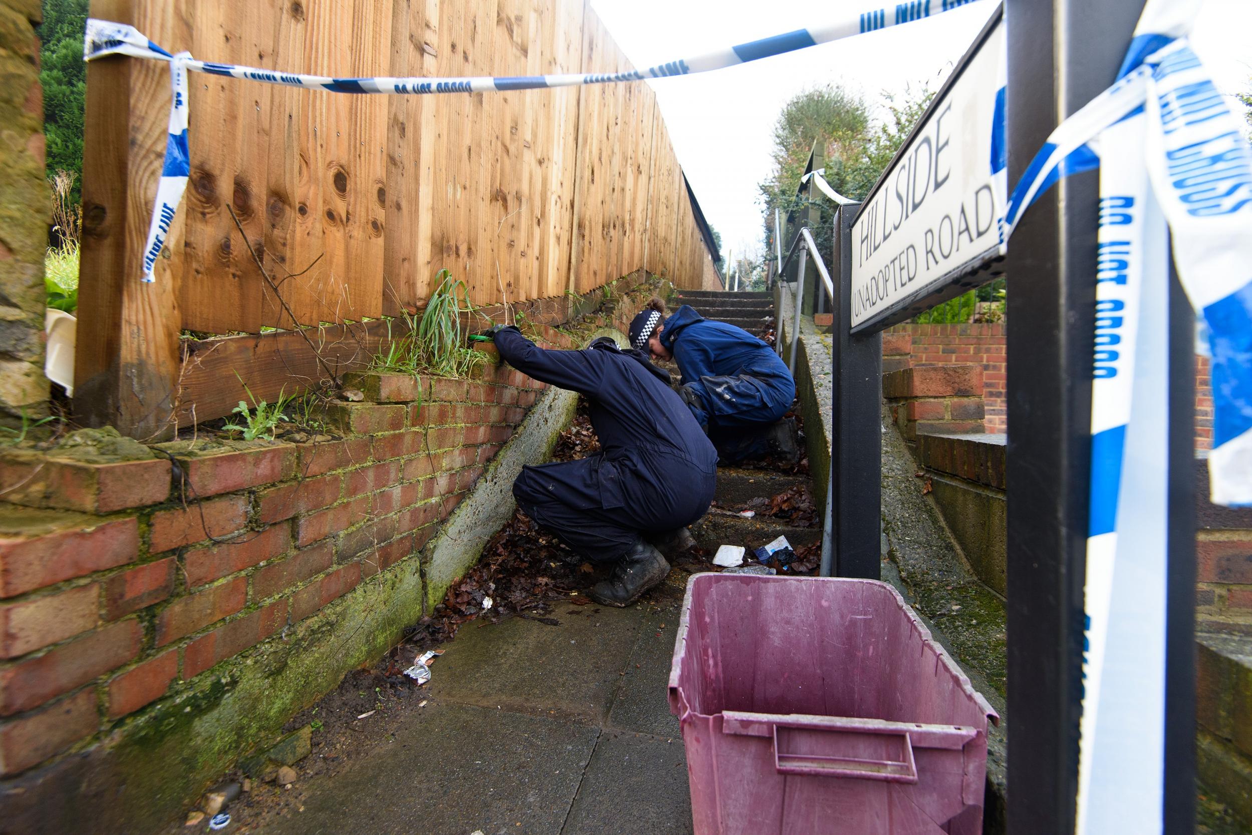 Police search the area around the home of former Eastenders actress Sian Blake