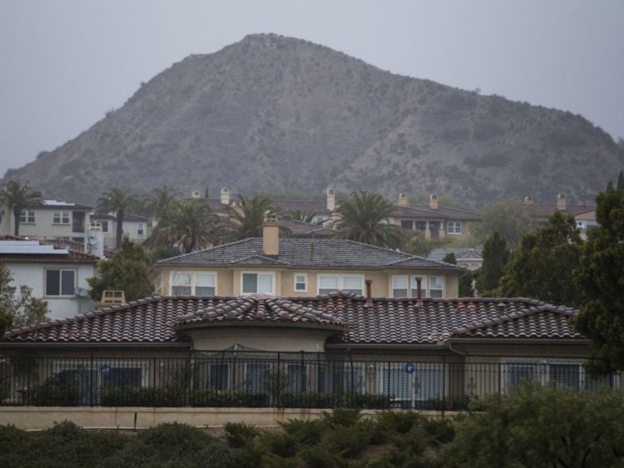 The leak from a well in the Porter Ranch neighbourhood, pictured above, is not expected to be fixed until February or March