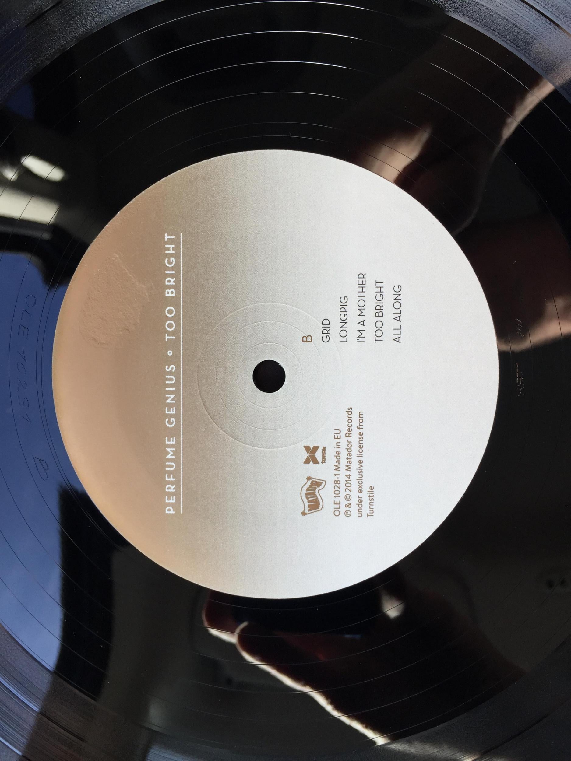 Perfume Genius' Too Bright vinyl label