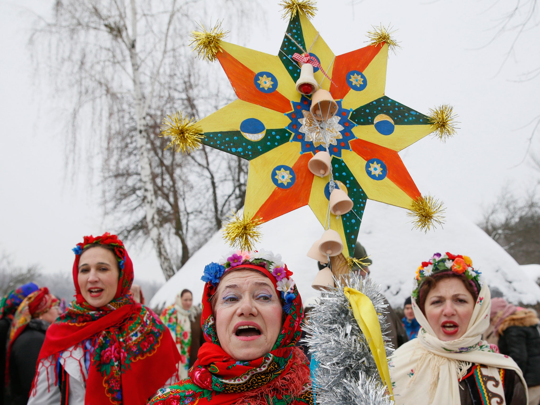 Ukraine adds dressing up to the traditional Russia celebration