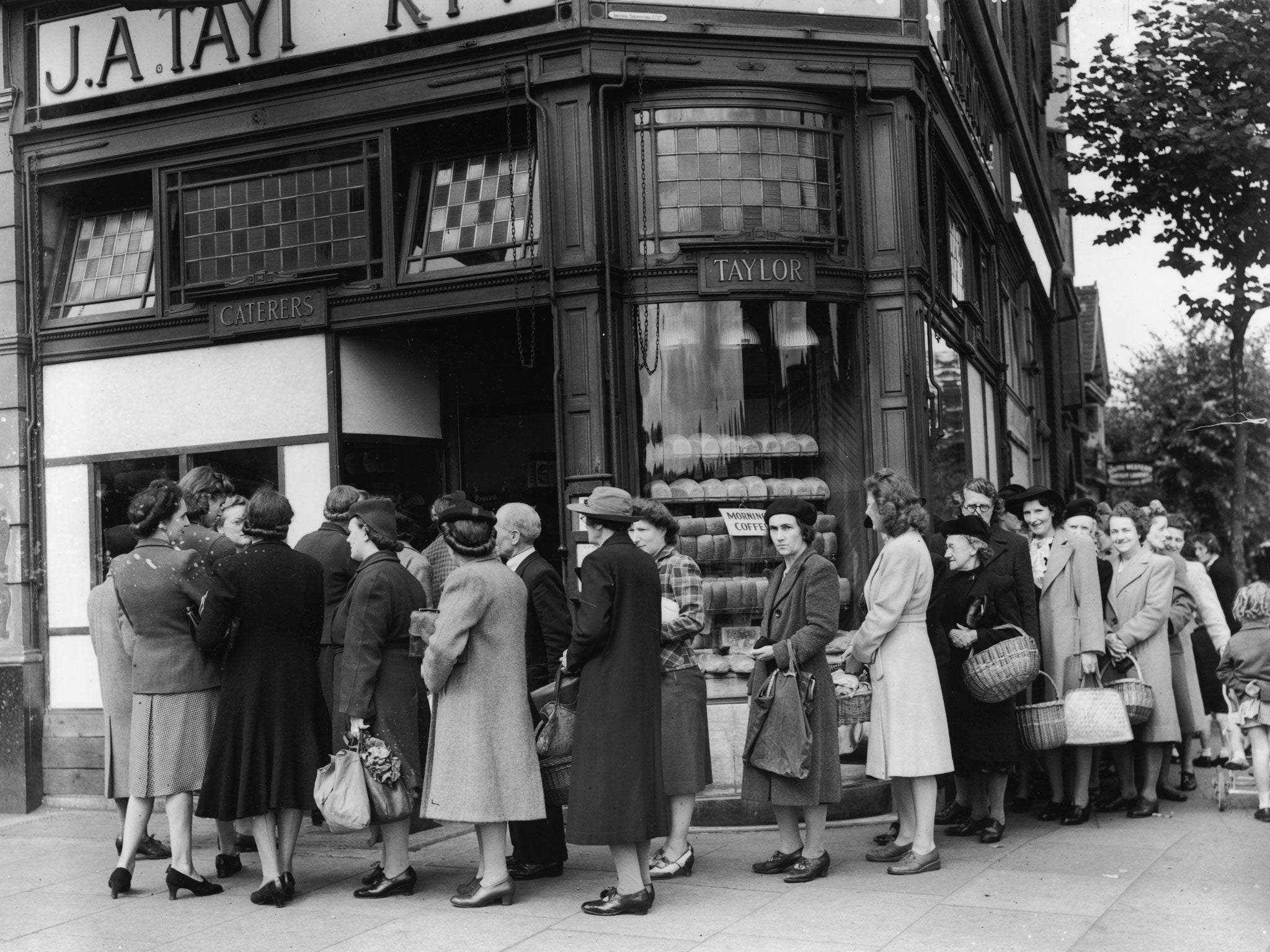 They never kept calm and carried on: queues in London on the day before bread rationing was introduced in July 1946