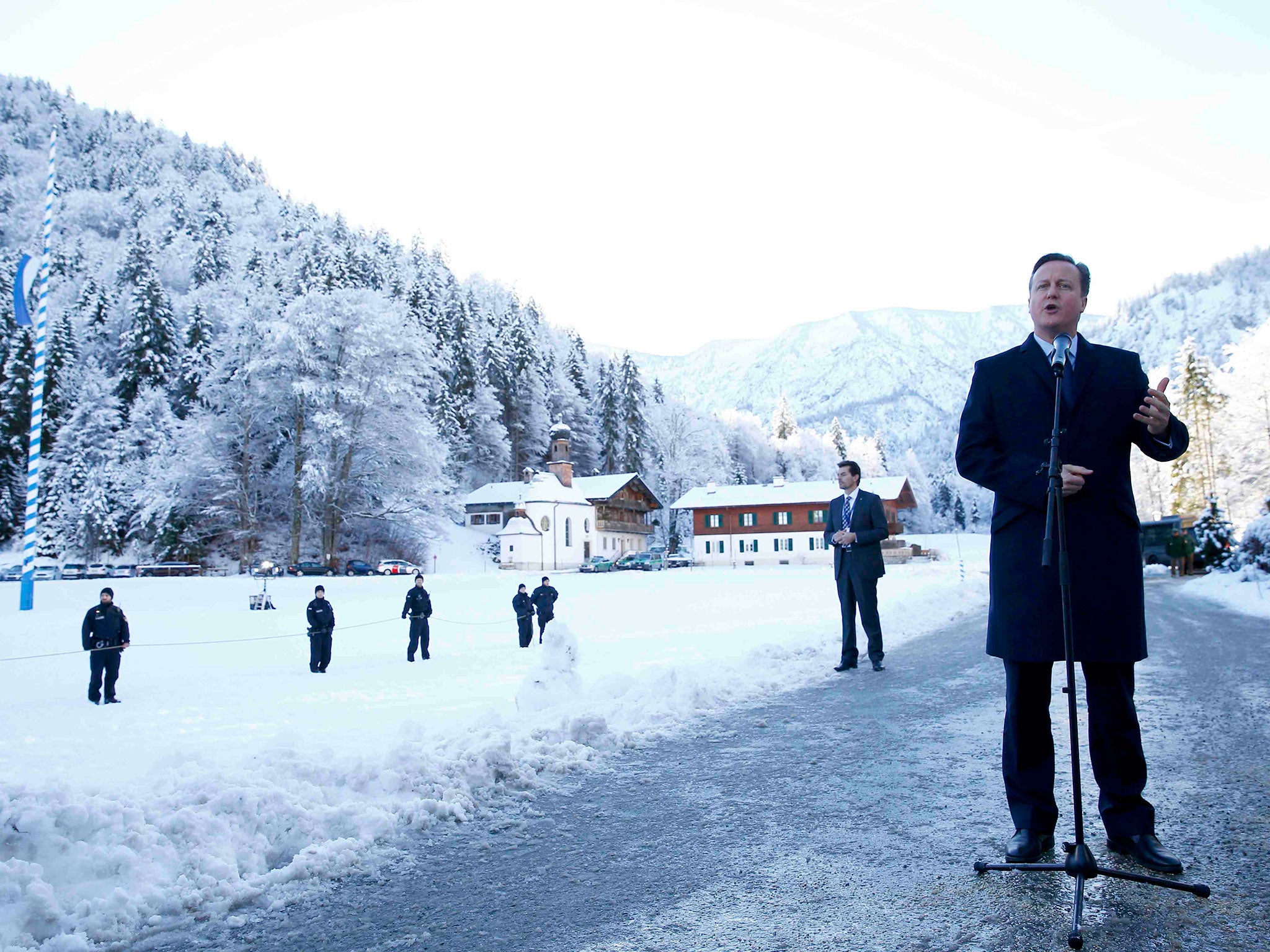 David Cameron at the Bavarian Christian Social Union’s meeting in Wildbad Kreuth