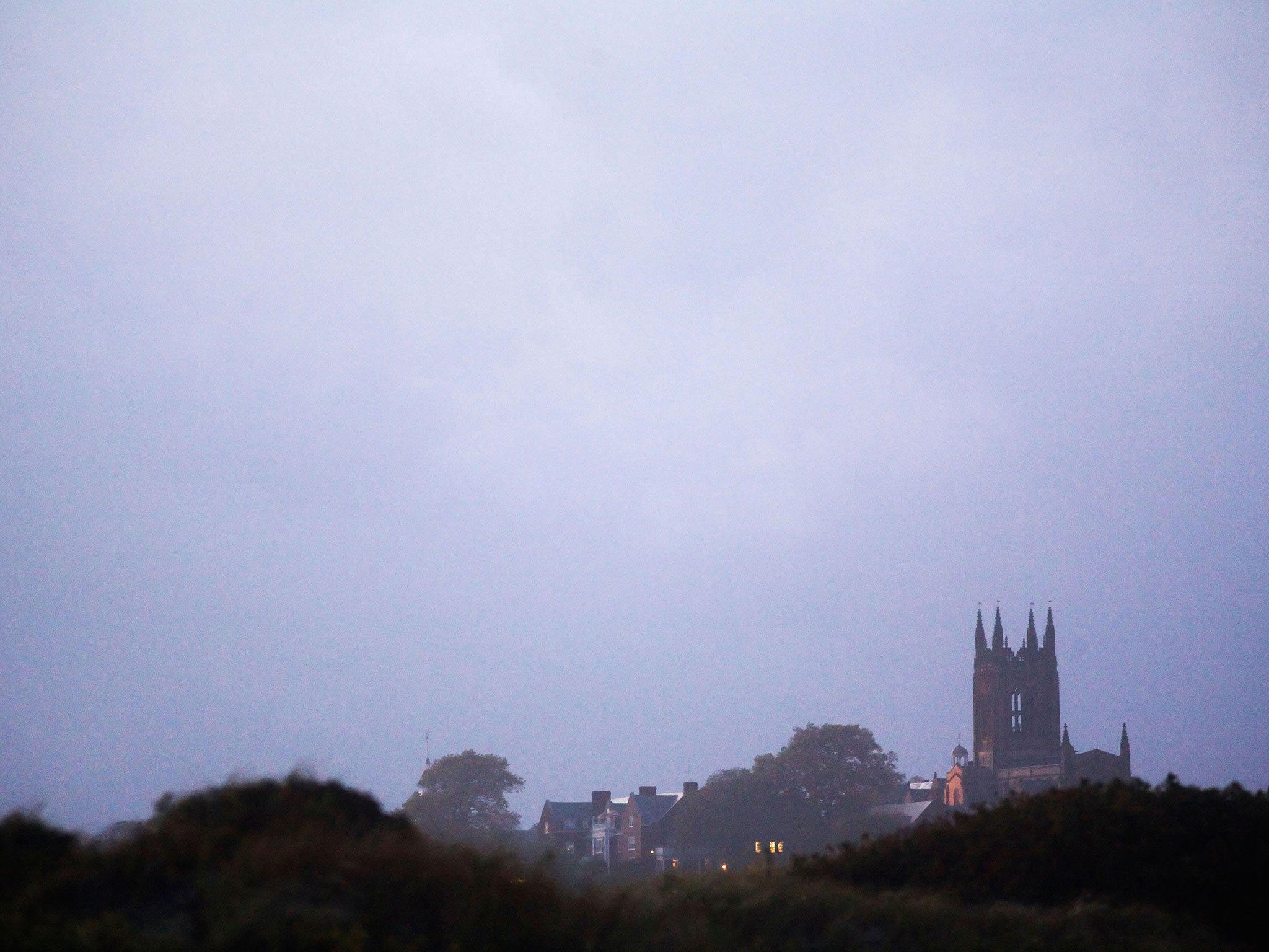 St George’s School chapel rises above the dunes in Rhode Island