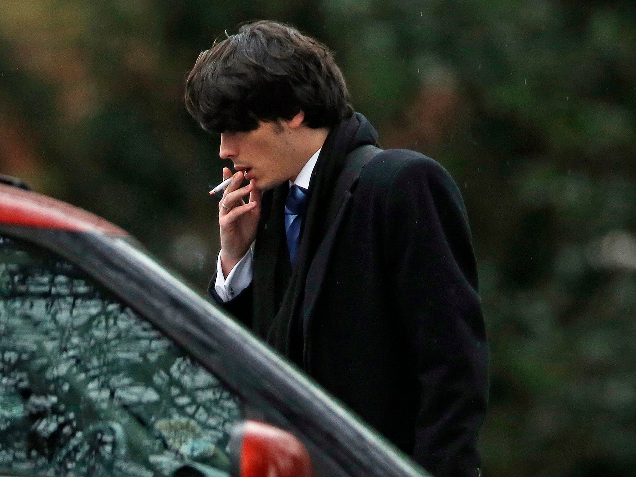 Louis Richardson, 21, arrives back from lunch at Durham Crown Court, where he denies raping and sexually assaulting one woman and sexually assaulting another in 2014.