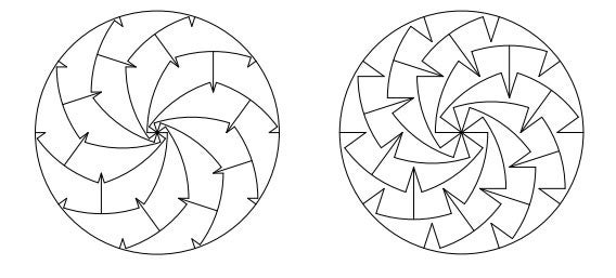 Monohedral pizza slices, with notches