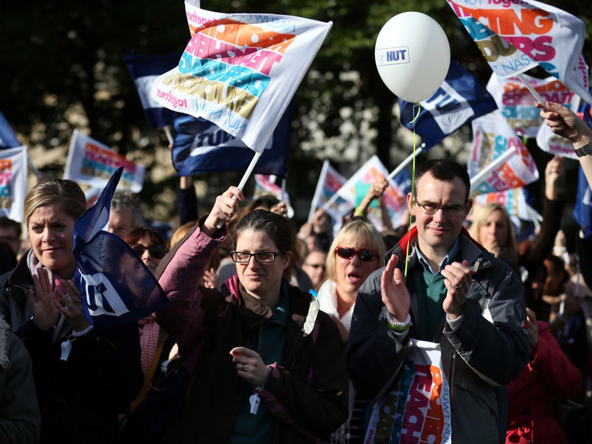 Teachers protest during an industrial dispute