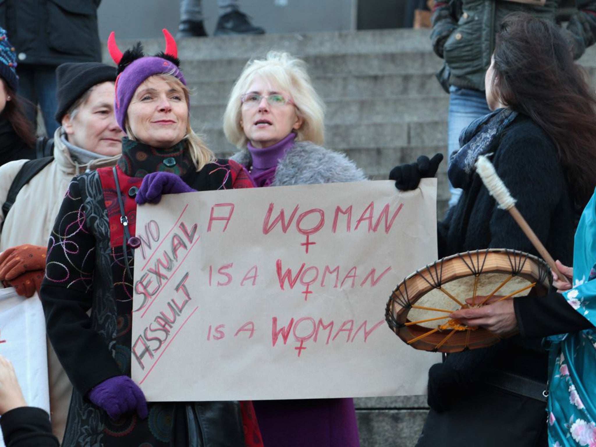 Protesters in Cologne demand their right not to be molested after a series of sexual assaults in the city