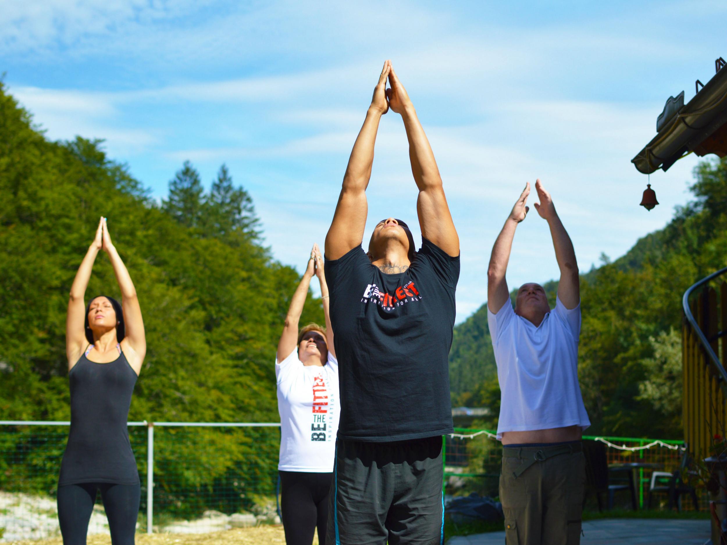 Personal trainer Brennand at a fitness retreat