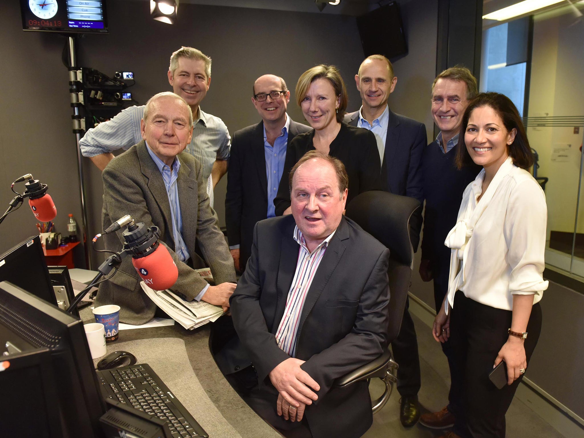 Jim Naughtie (front), who left the show last month, with ‘Today’ presenters past and present