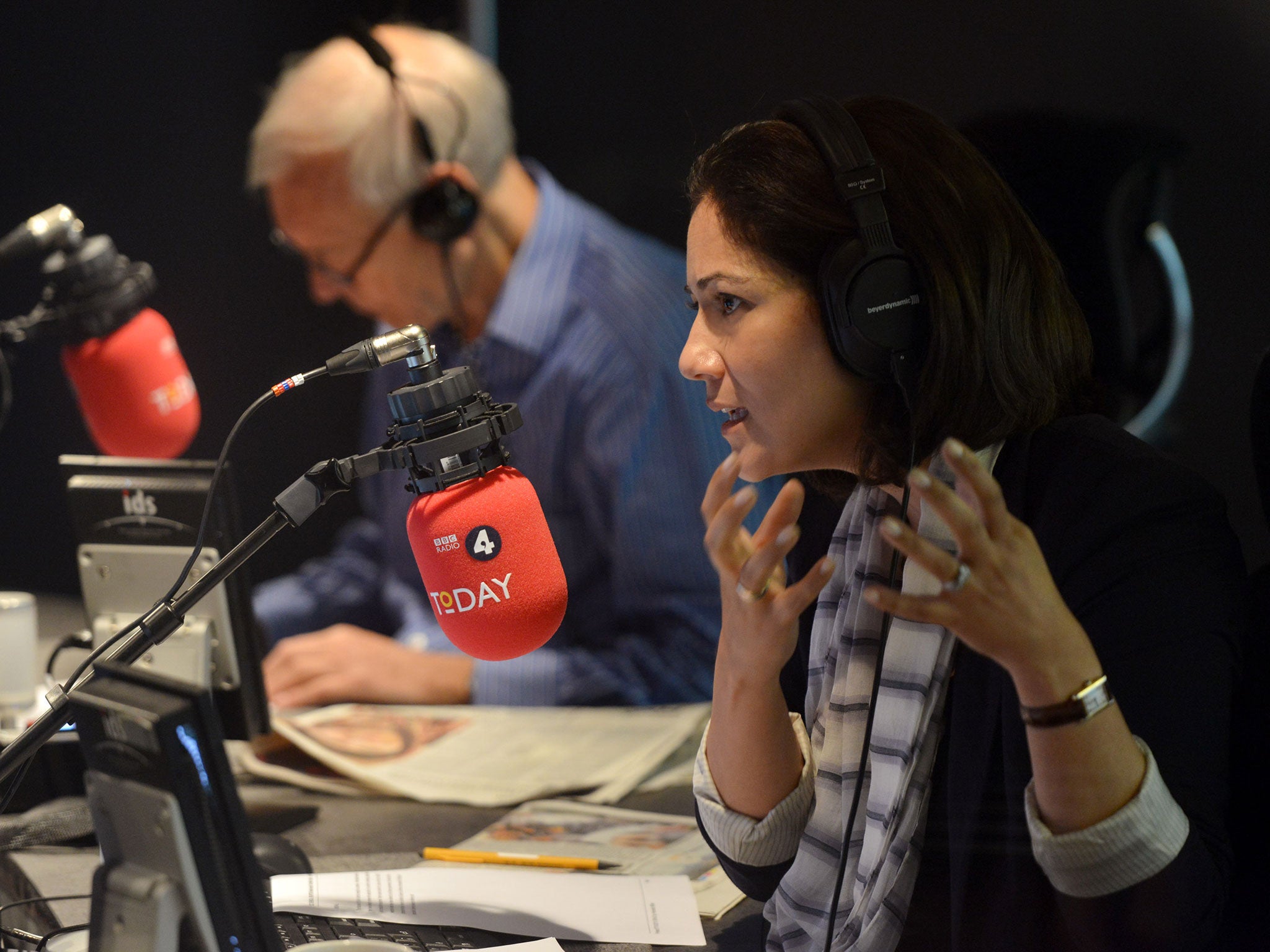 Mishal Husain, with ‘Today’ colleague John Humphrys